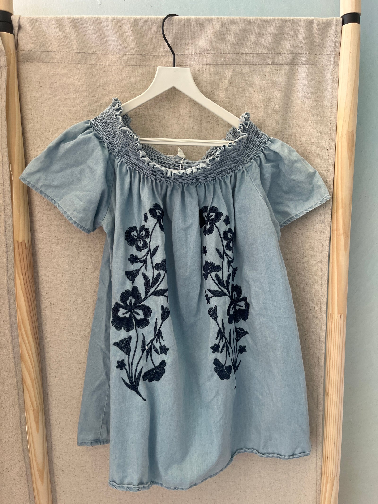 Love Tree Chambray Black Embroidery Tunic / 6