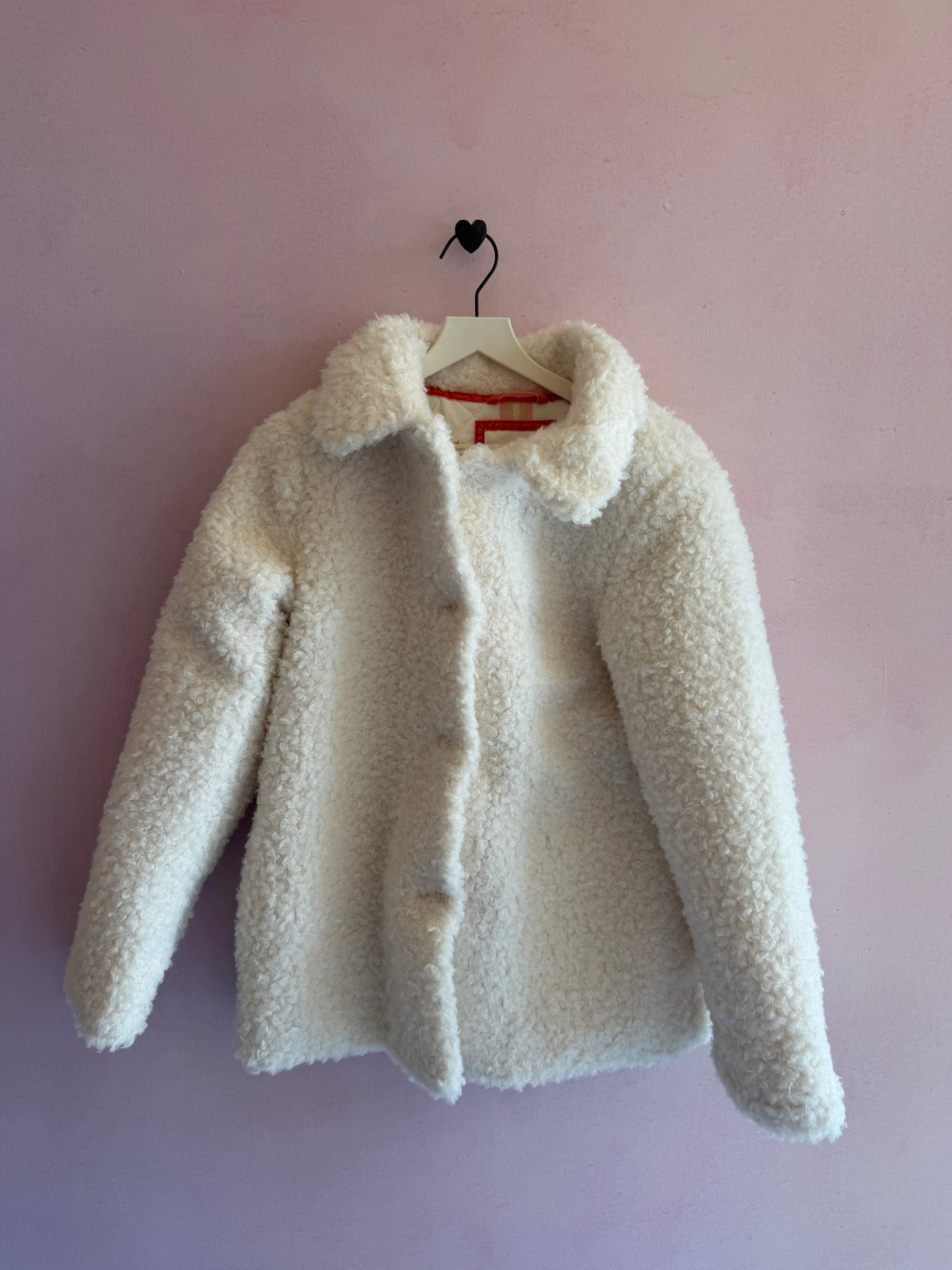 Mini Boden Faux Shearling Star-Lined Winter Coat / 11-12