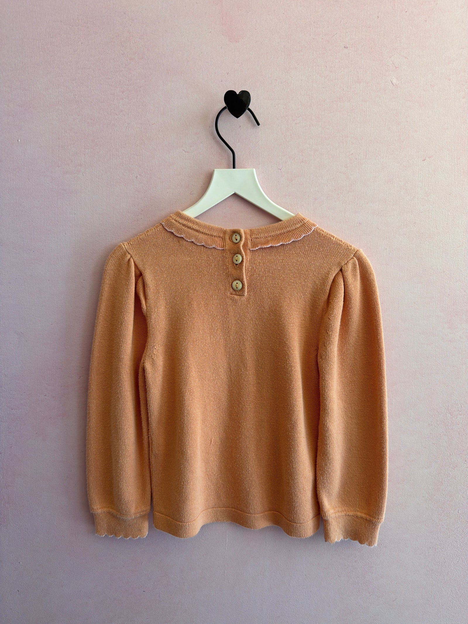 Misha & Puff Salmon Scallop Collar Sweater / 3-4 Years