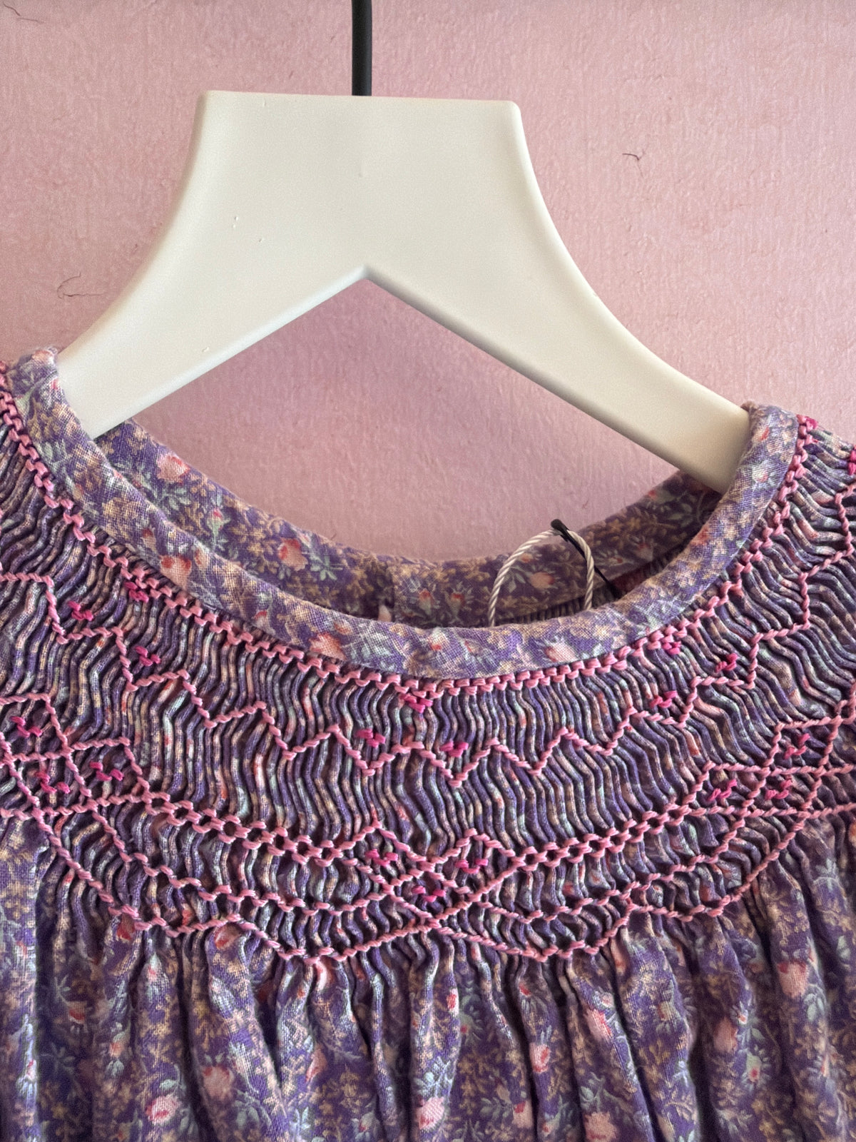 Lavender Hand-Smocked Scalloped Trim Dress / 2-3