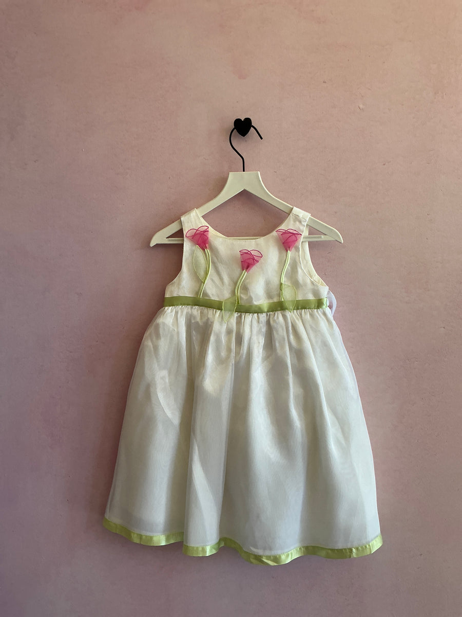 Tulle Tulip Applique Vintage Special Occasion Dress / 2T