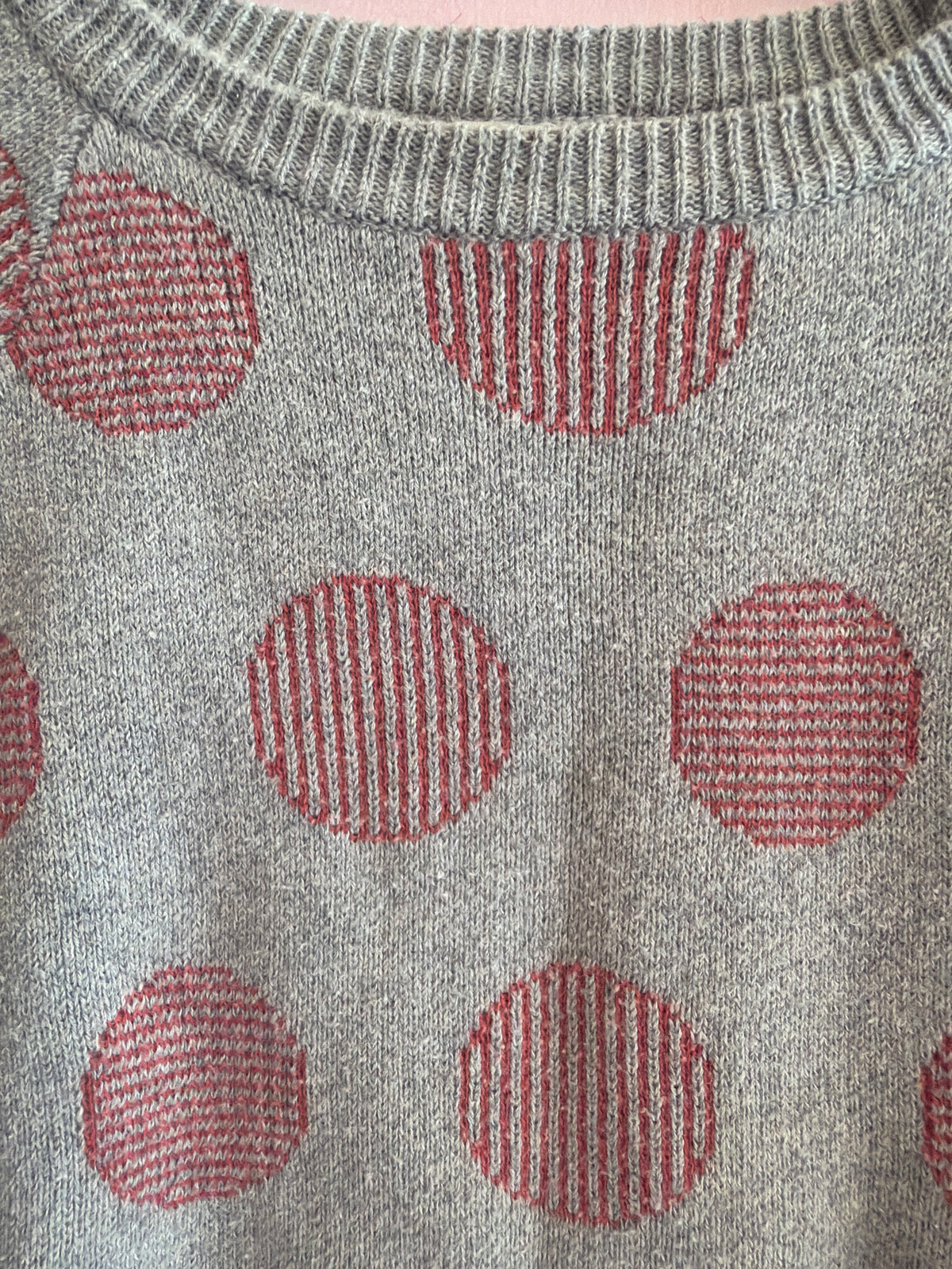 Micaela Greg Gray with Burgundy Circles Sweater / 4T