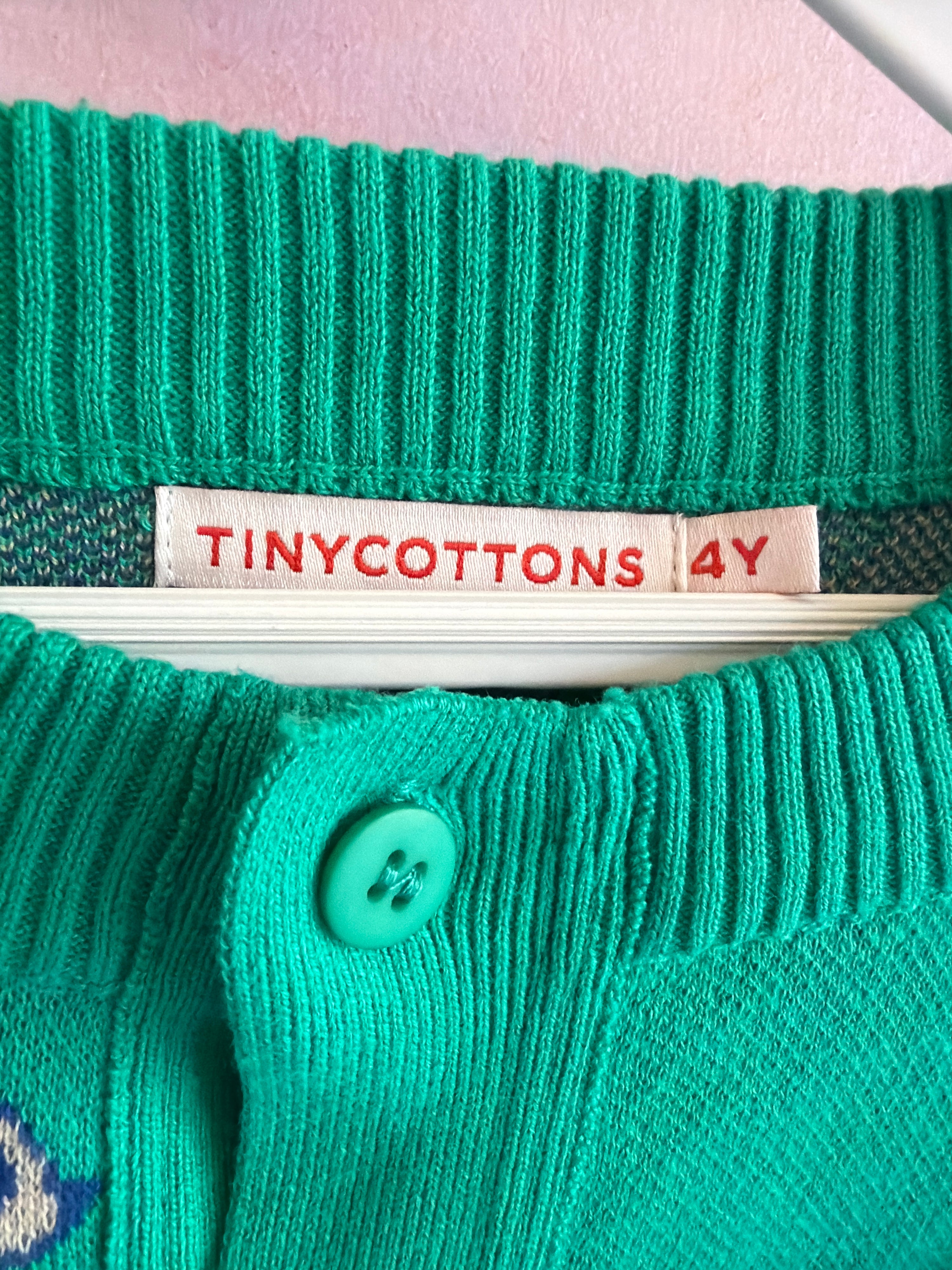 Tiny Cottons emerald doves Cardigan / 4