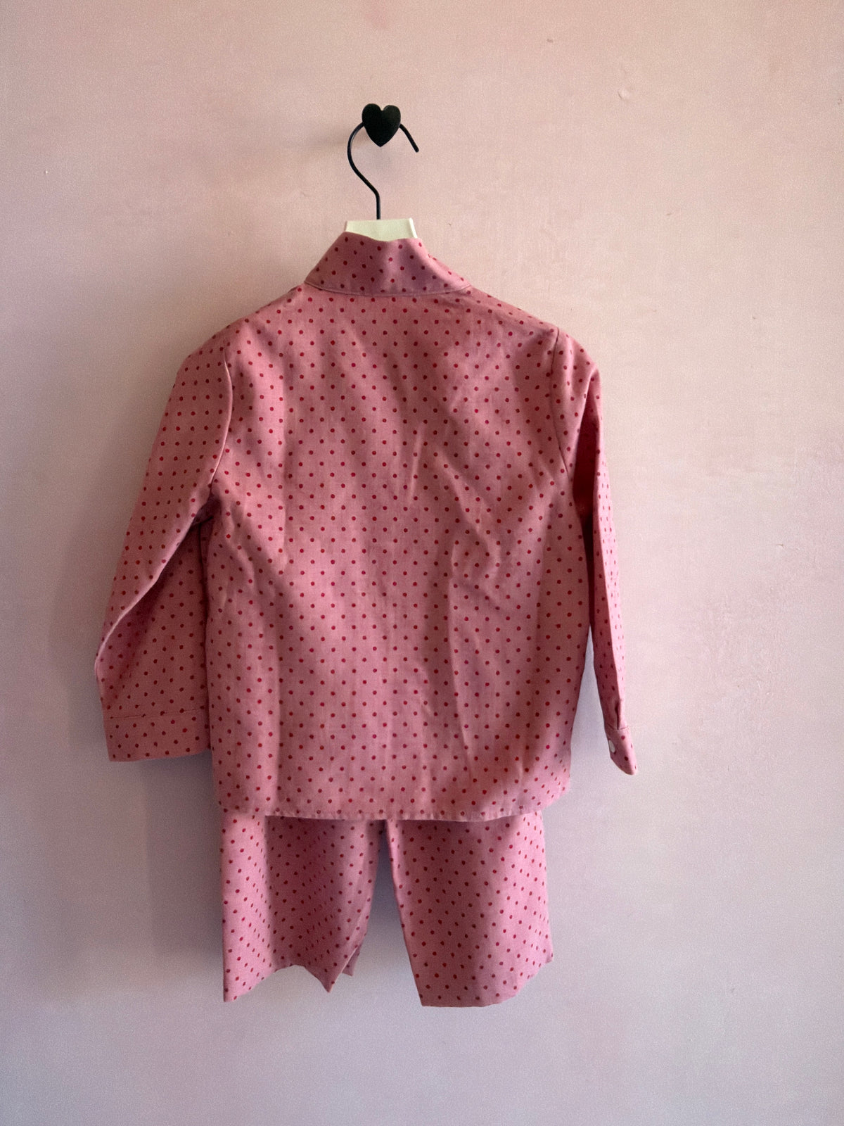 NWOTs Custom Pink Red Dot Bow Tie Collar Set / 4-5 years
