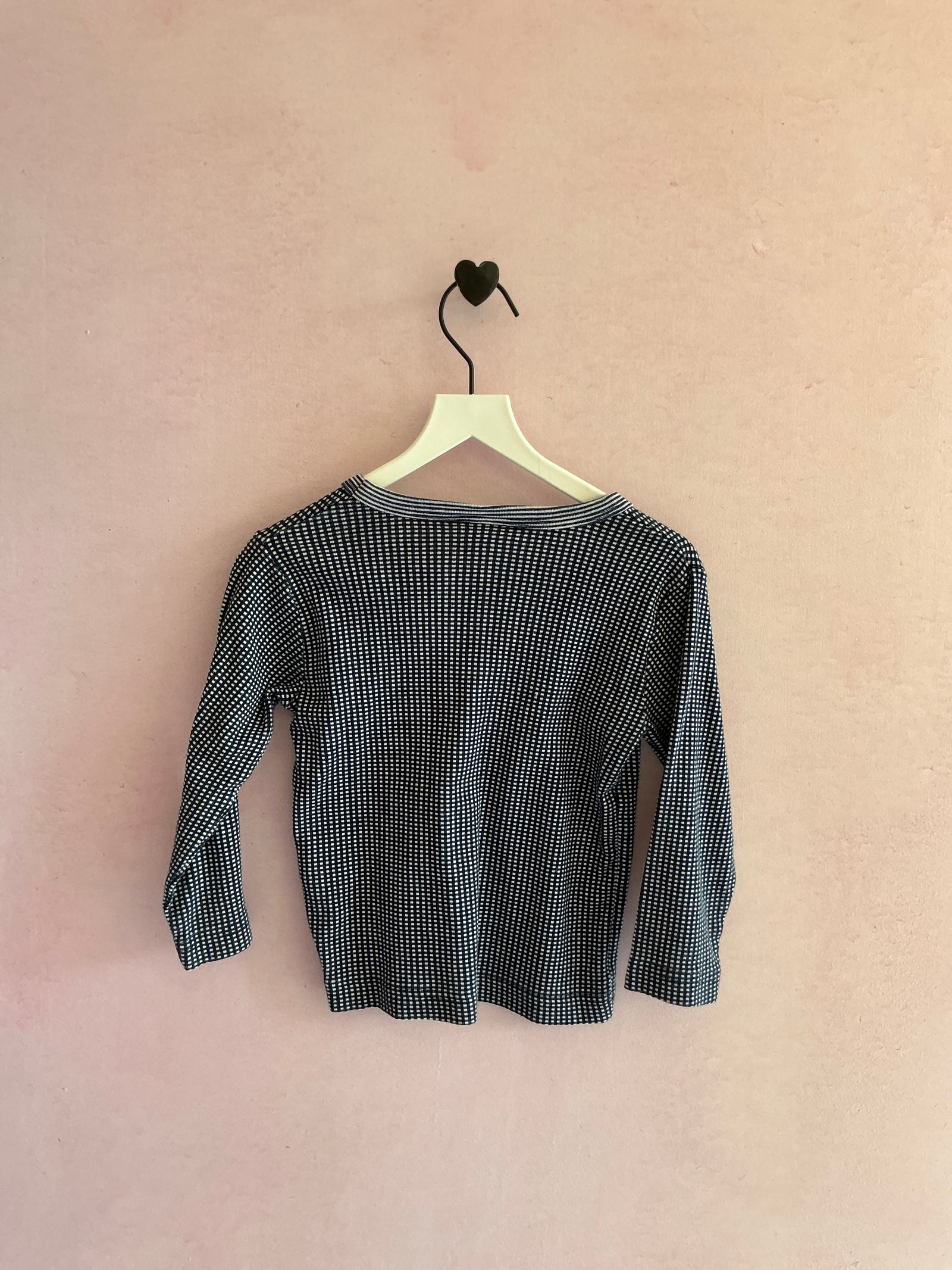 Petit Bateau Navy Check Long Sleeve Shirt / 3