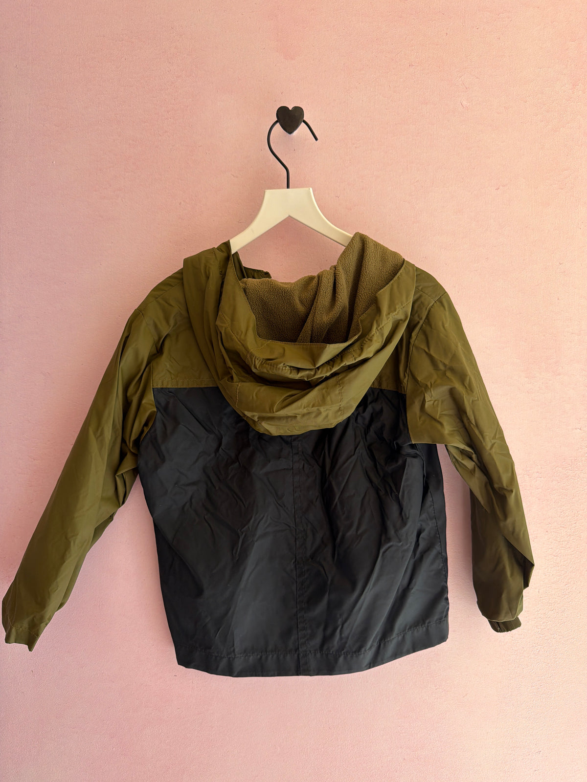 Columbia Olive Green and Navy Hooded rain coat / 4T