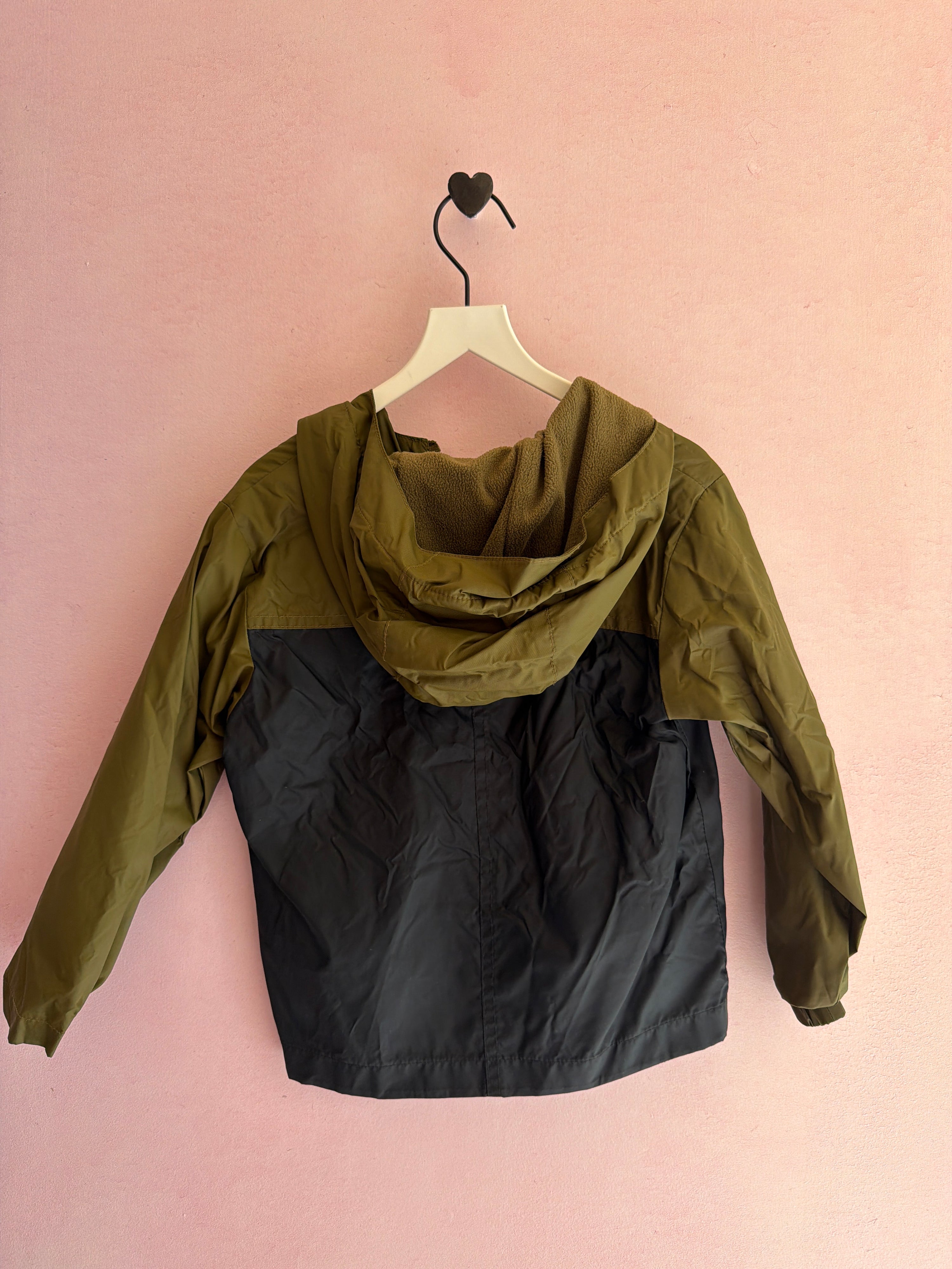Columbia Olive Green and Navy Hooded rain coat / 4T