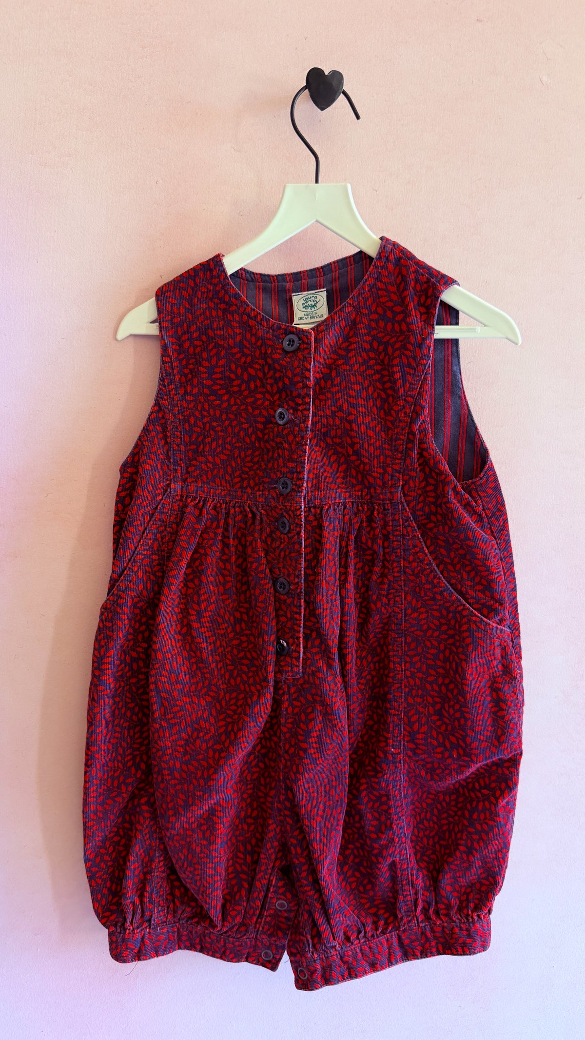 Vintage Laura Ashley Red Vines Bubble Romper / 18-24 months