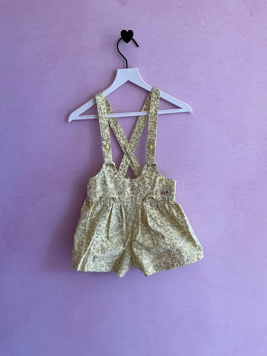 vintage Lacoste Yellow Floral Romper / 12 months