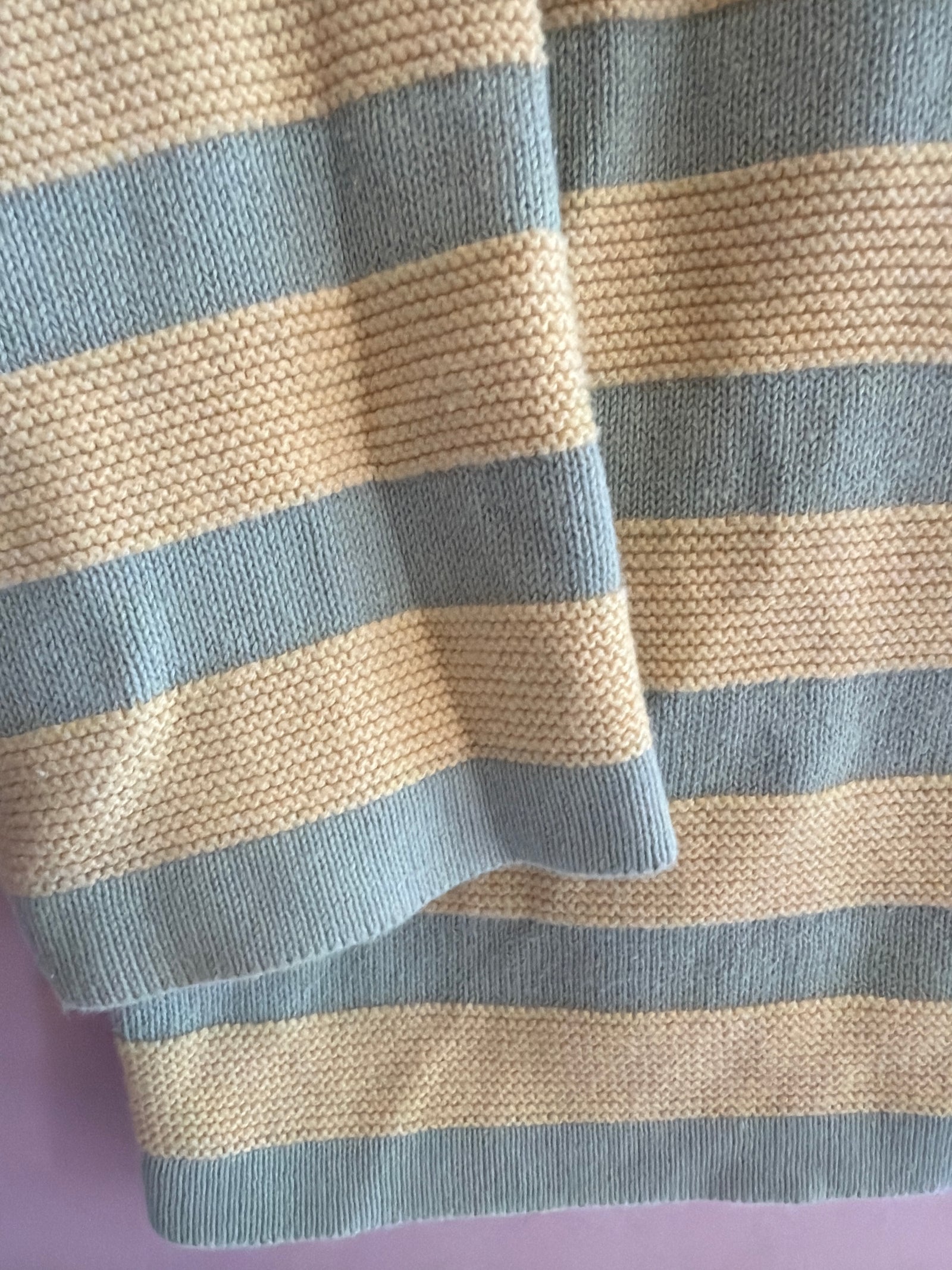 Misha & Puff Blue and Yellow Stripe Knit Top / 3-4 (as is)
