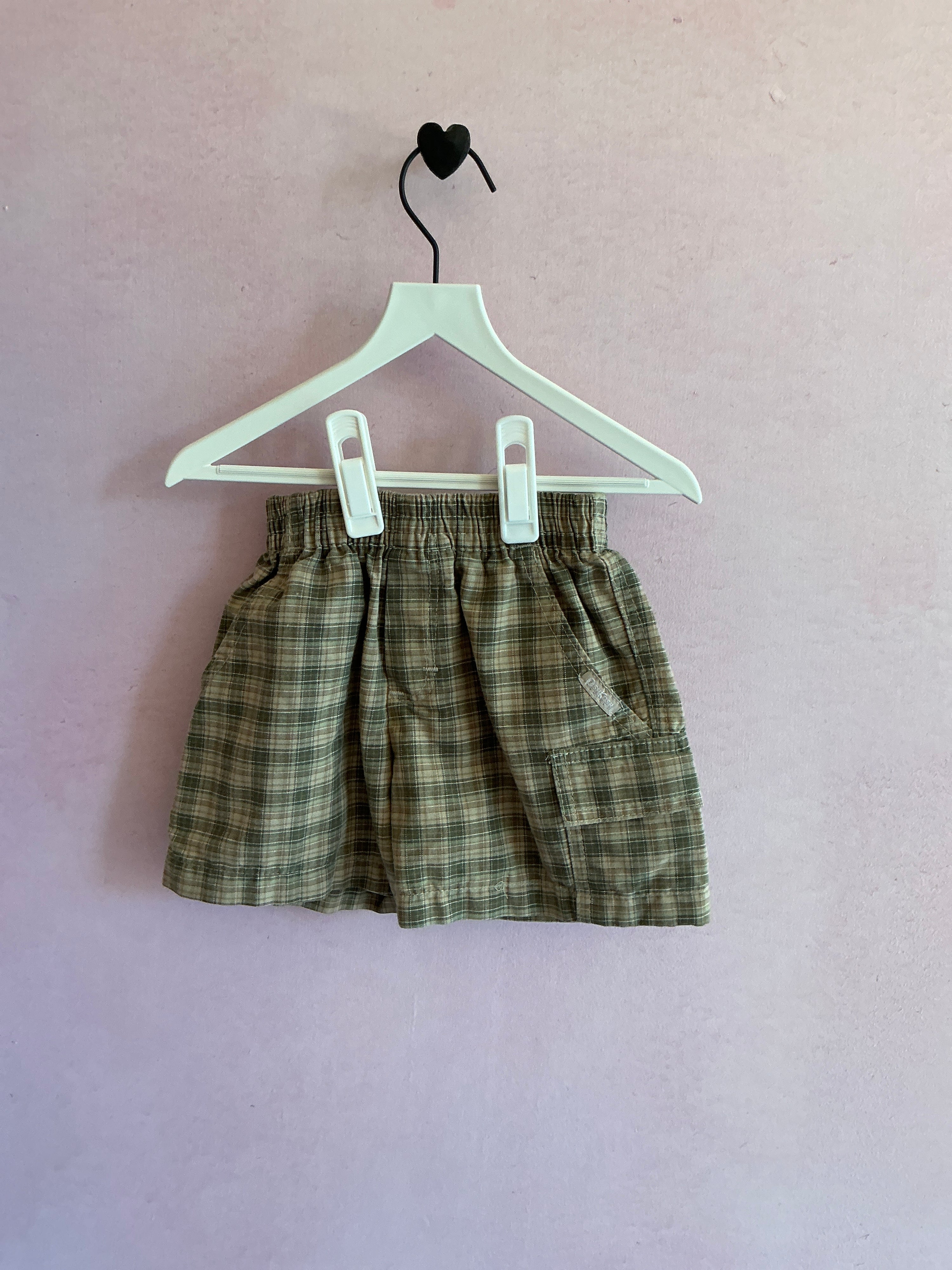 vintage 1994 oshkosh Earth Plaid Shorts / 2T