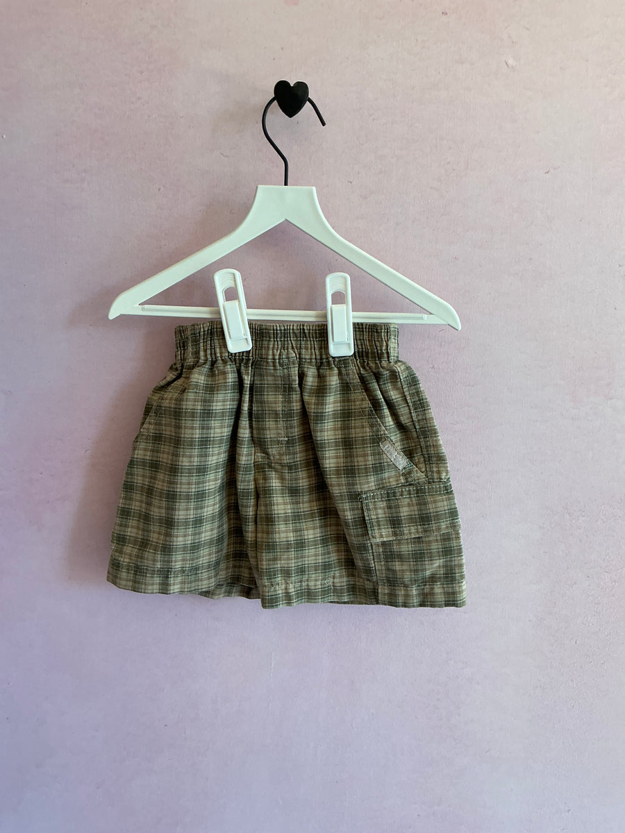 vintage 1994 oshkosh Earth Plaid Shorts / 2T