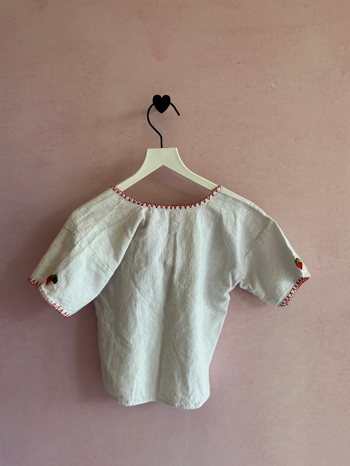 vintage Floral Hand Embroidered Blouse / 2T