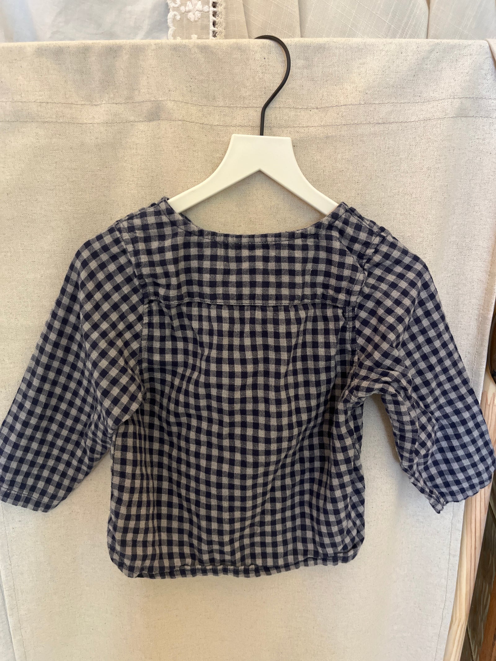 la petite collection Navy Gingham Top / 2