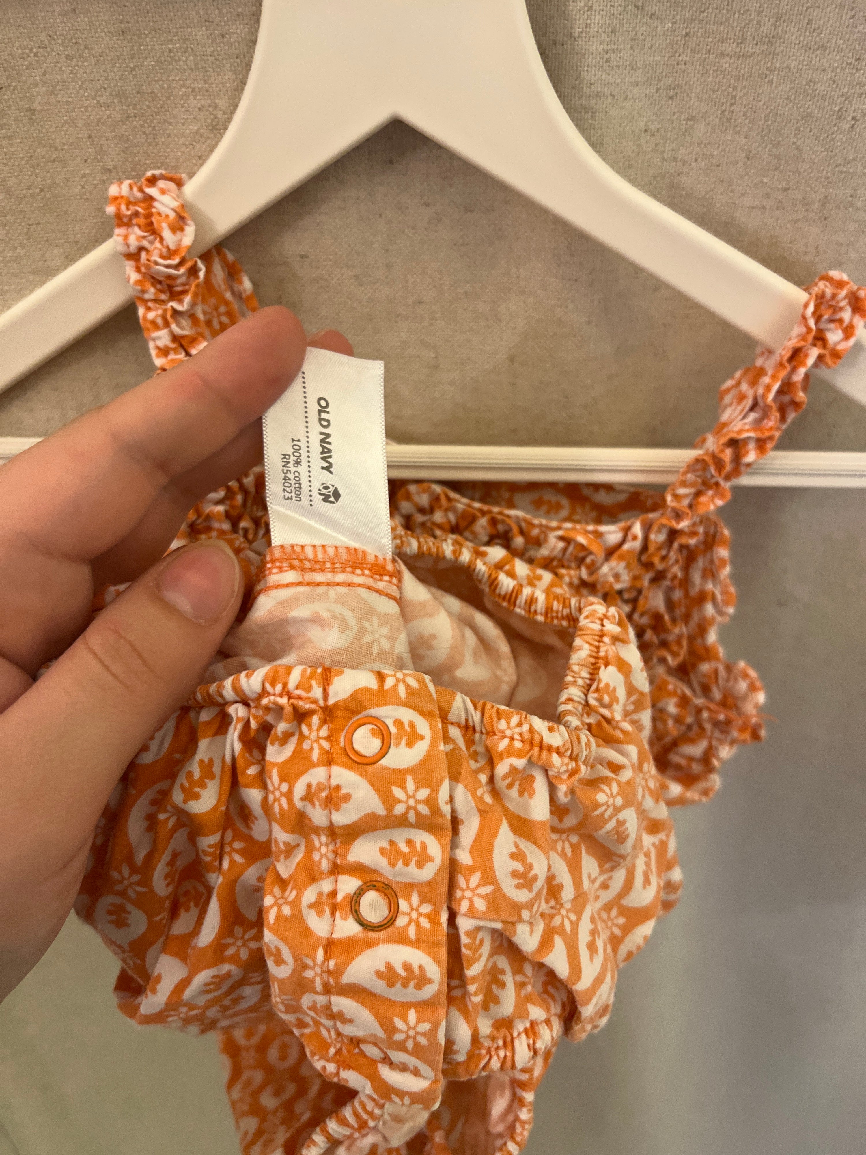 Old Navy Orange and White Pants / 12-18 months