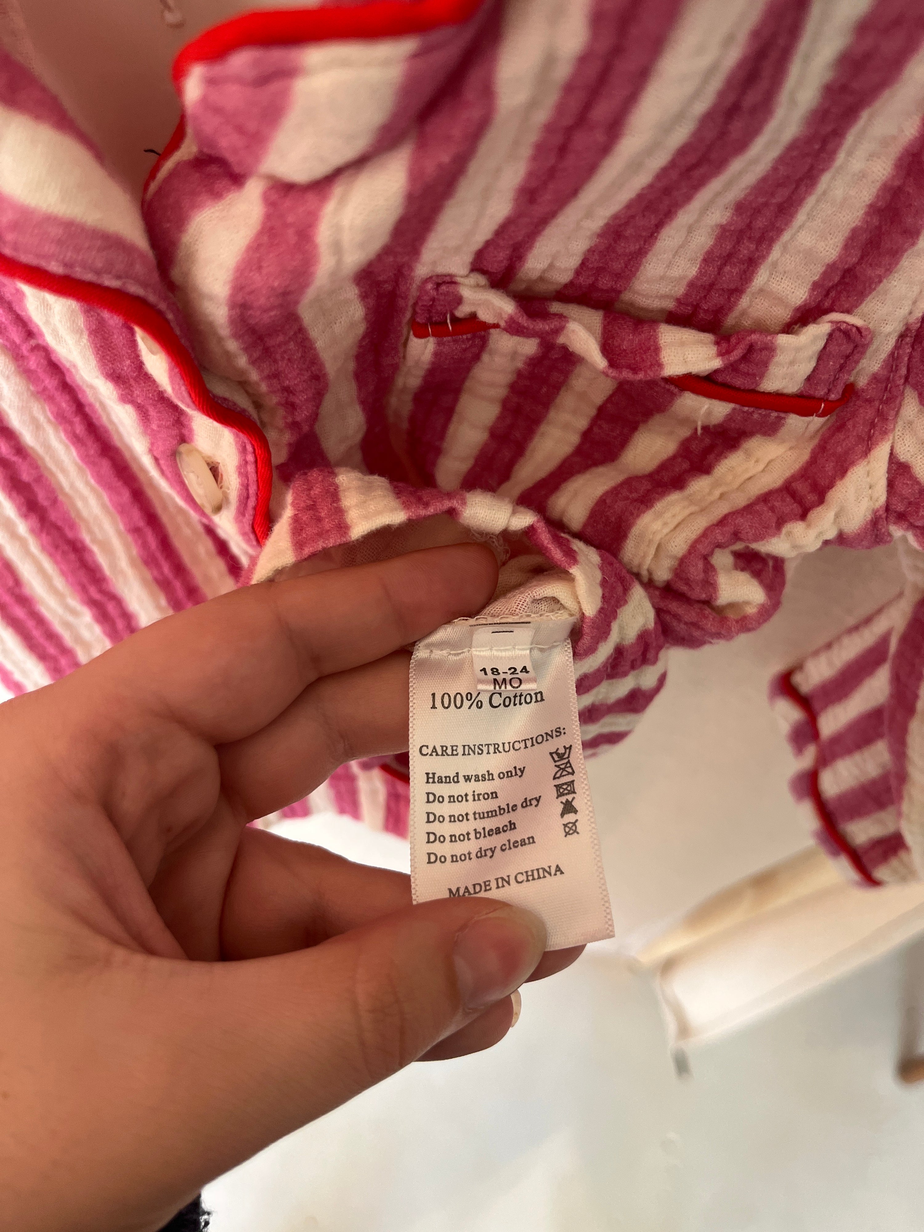 Pink and white Pajamas / 18-24 months