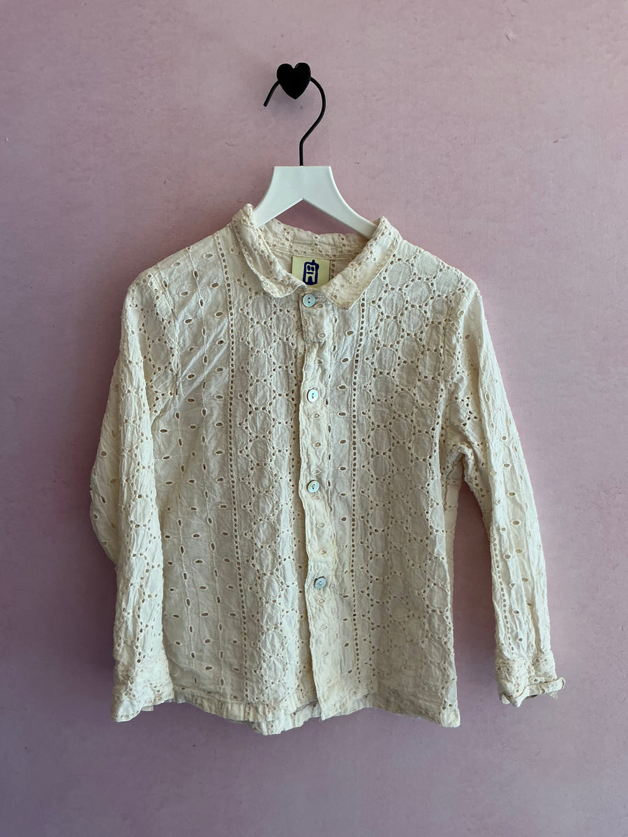 Homebrand Cream Eyelet Blouse / 4-5