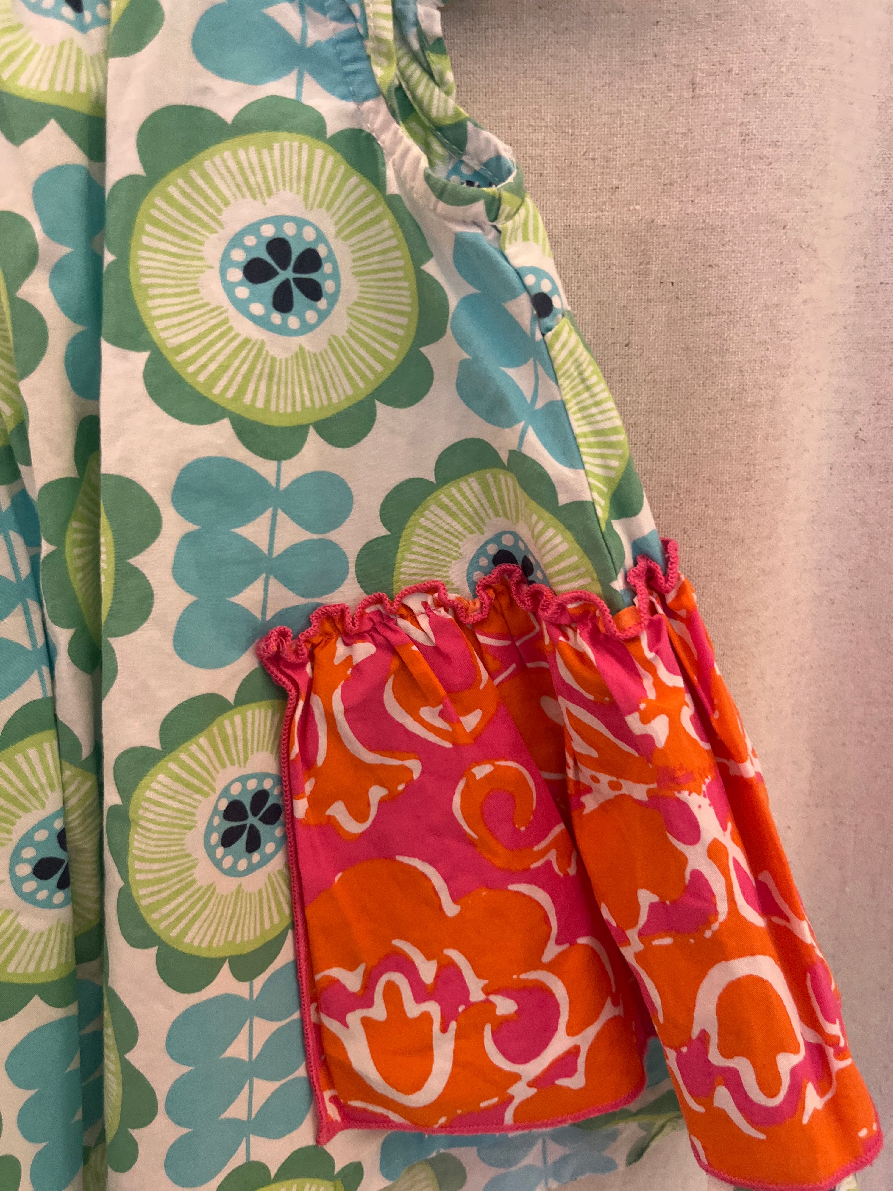 Hanna Andersson Multicolor (Green, Blue, Orange, Pink) Dress / 6-12 months