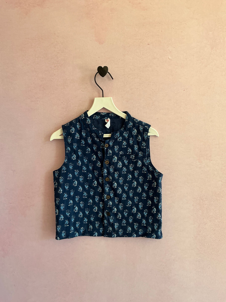 babyhug vintage blues button down tank top / 18-24