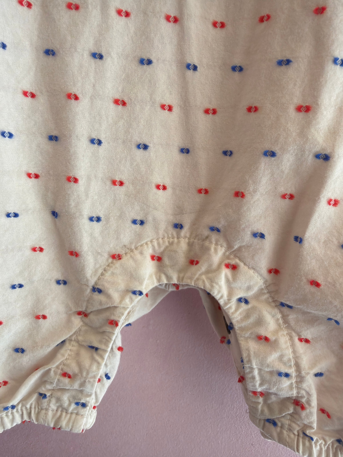 picnik red blue swiss dot playsuit / 2 (play condition)
