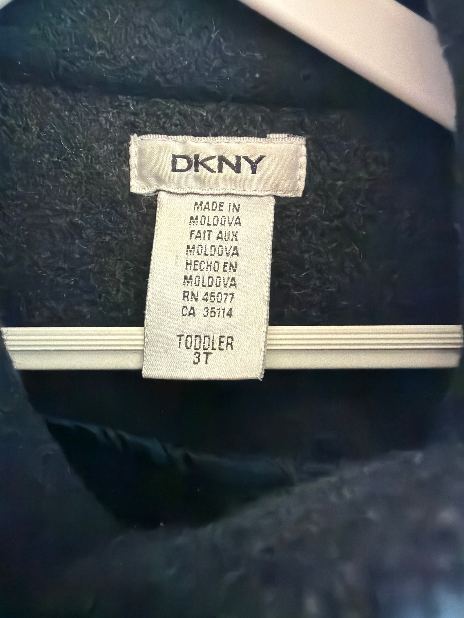 DKNY Navy Wool Blend Peacoat / 3