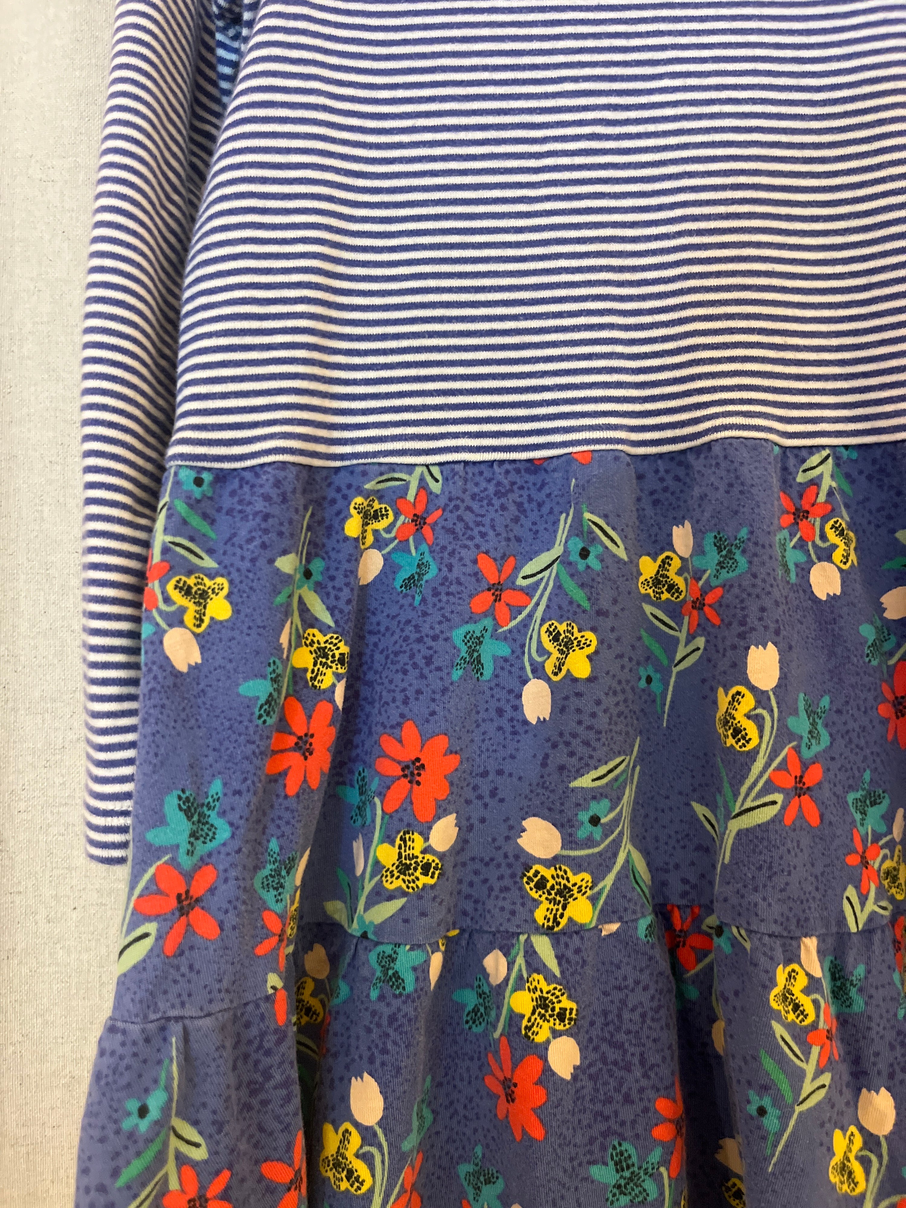 tea Navy blue with multicolor floral pattern Dress / 7