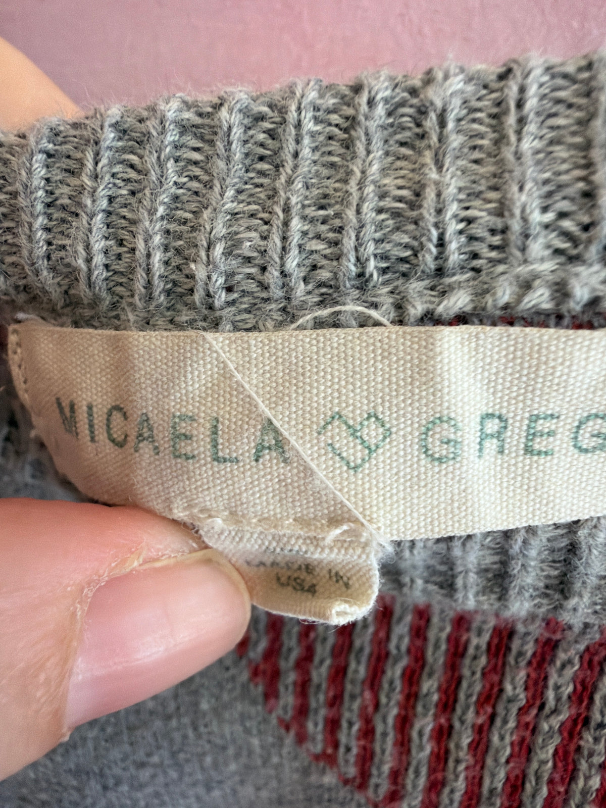 Micaela Greg Gray with Burgundy Circles Sweater / 4T