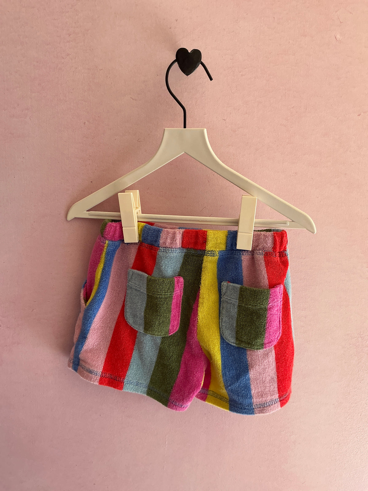 mini boden Rainbow Stripe Terry Shorts / 4