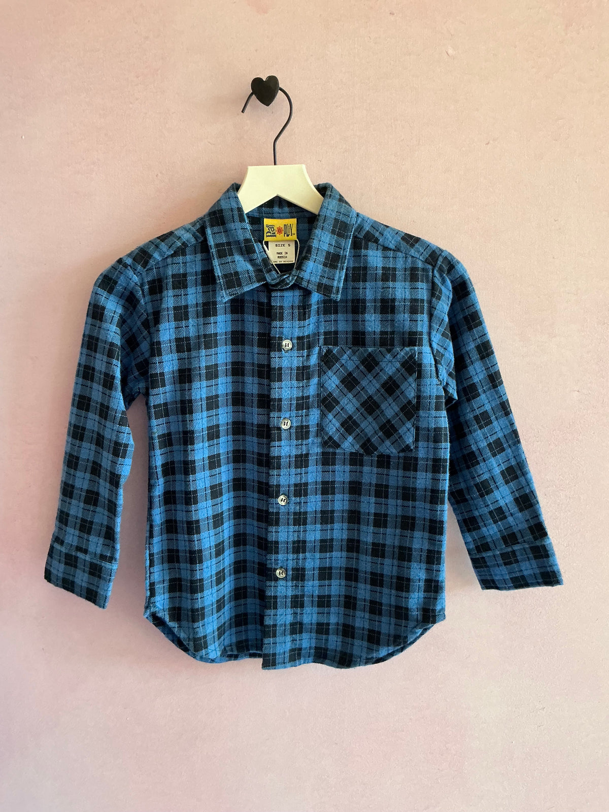 Play by Play Blue and Black Flannel Shirt / 5 years
