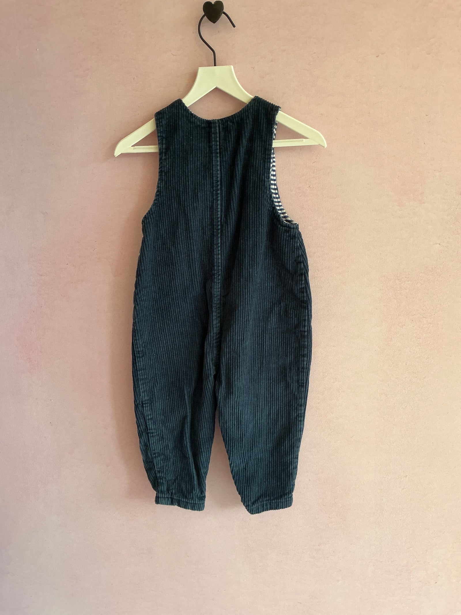 Baby Boden Blue Cord Star Patch Overalls / 12-18 months