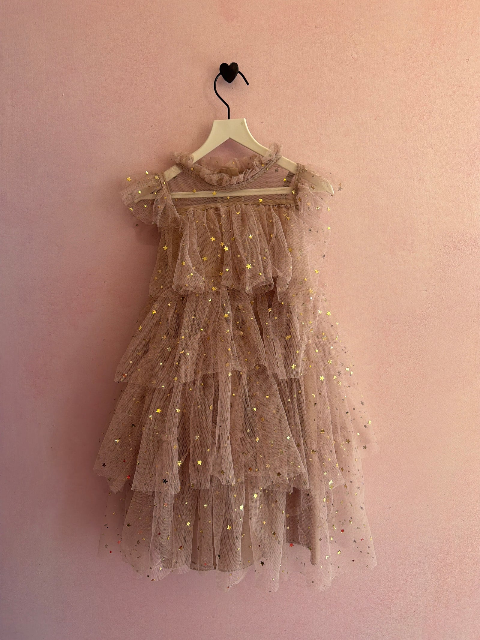 Mauve with Confetti Sequin Stars Dress / 3-4