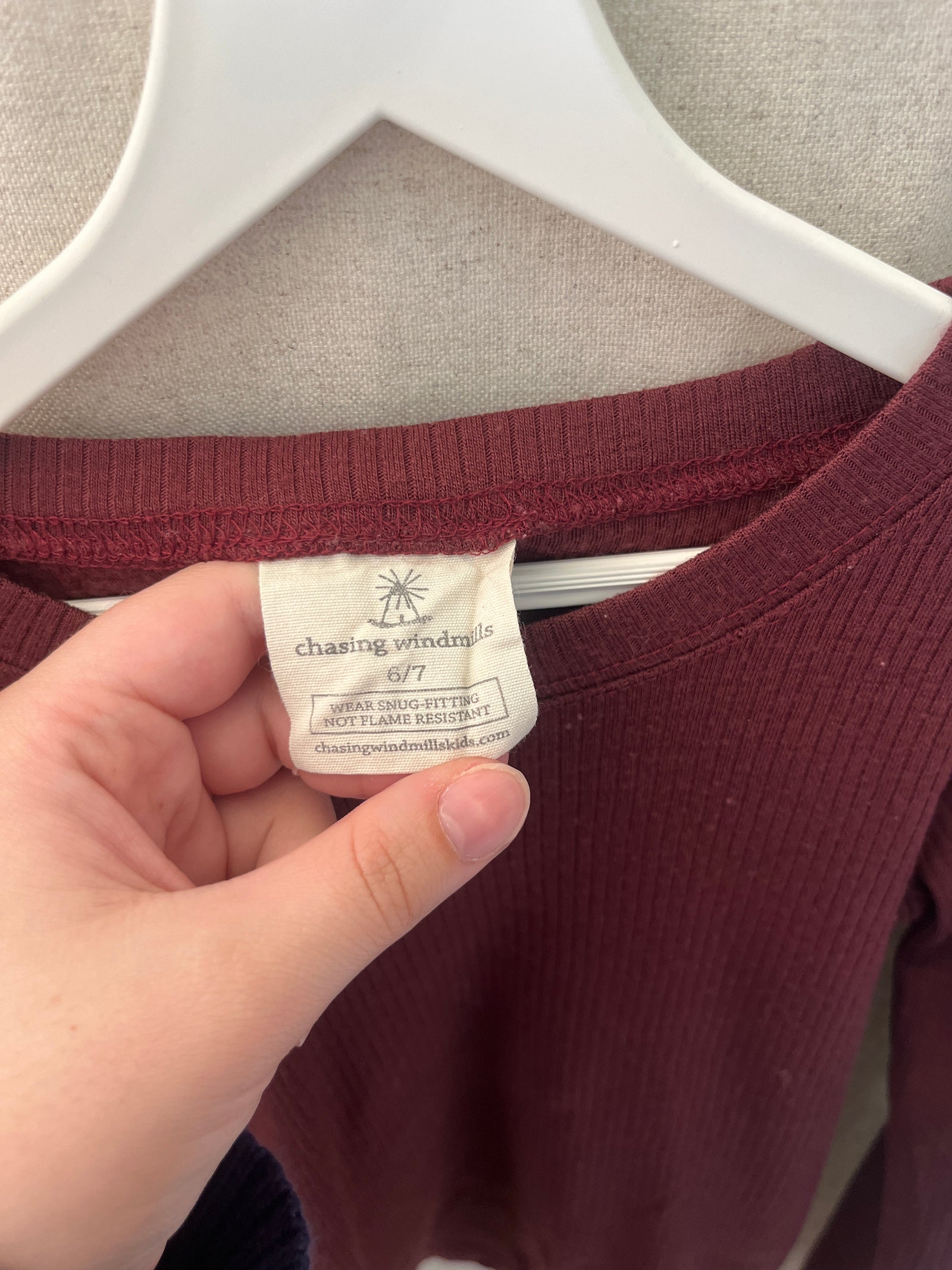 Chasing Windmills Burgundy Merino Wool Shirt / 6-7 Years