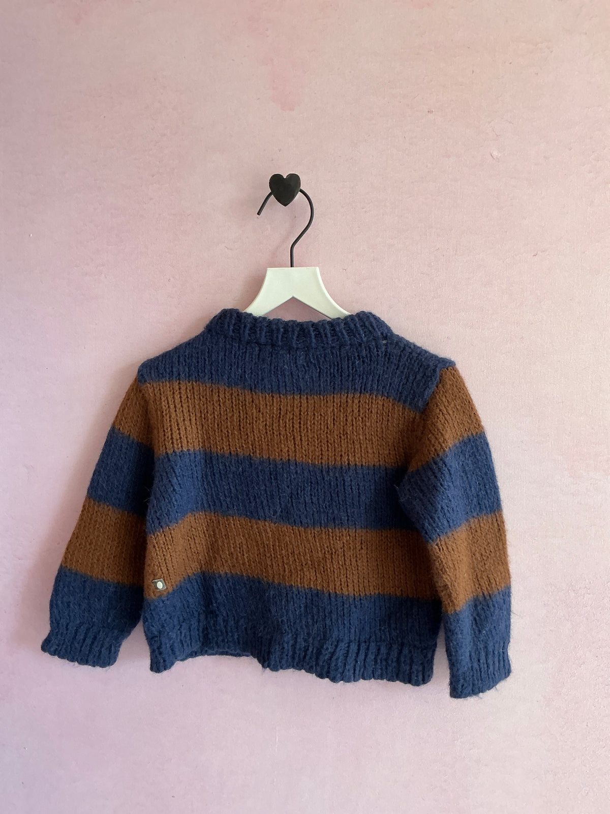 Oeuf Navy Umber Stripe 100% baby alpaca Sweater / 3