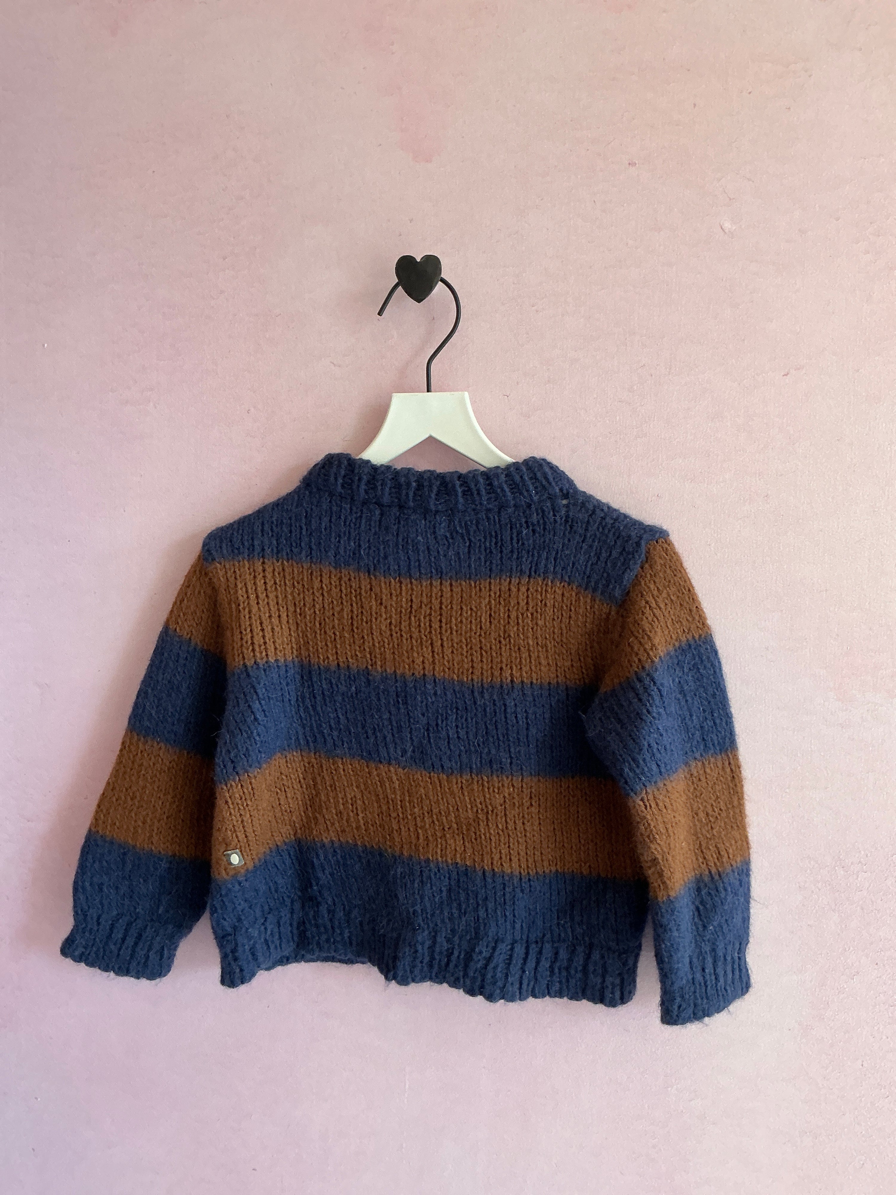 Oeuf Navy Umber Stripe 100% baby alpaca Sweater / 3