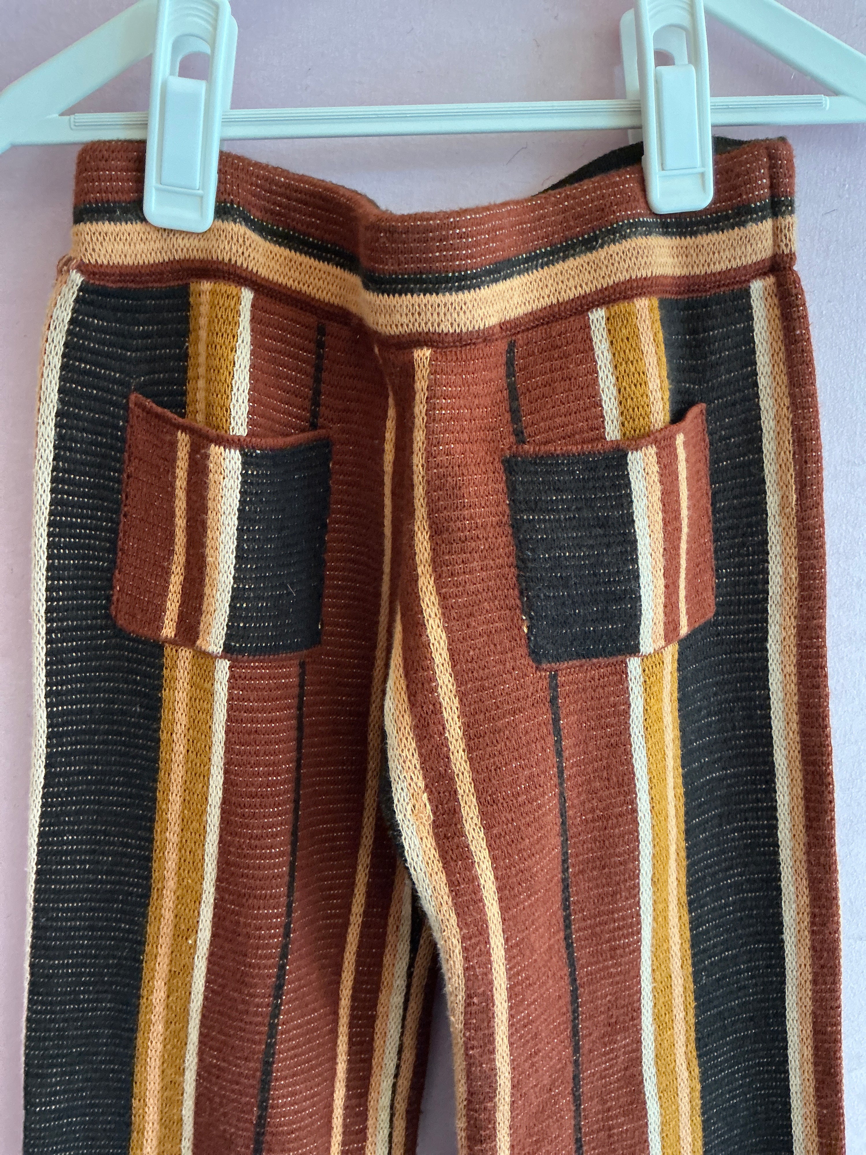 Misha & Puff Brown Orange Stripe Pants / 3-4