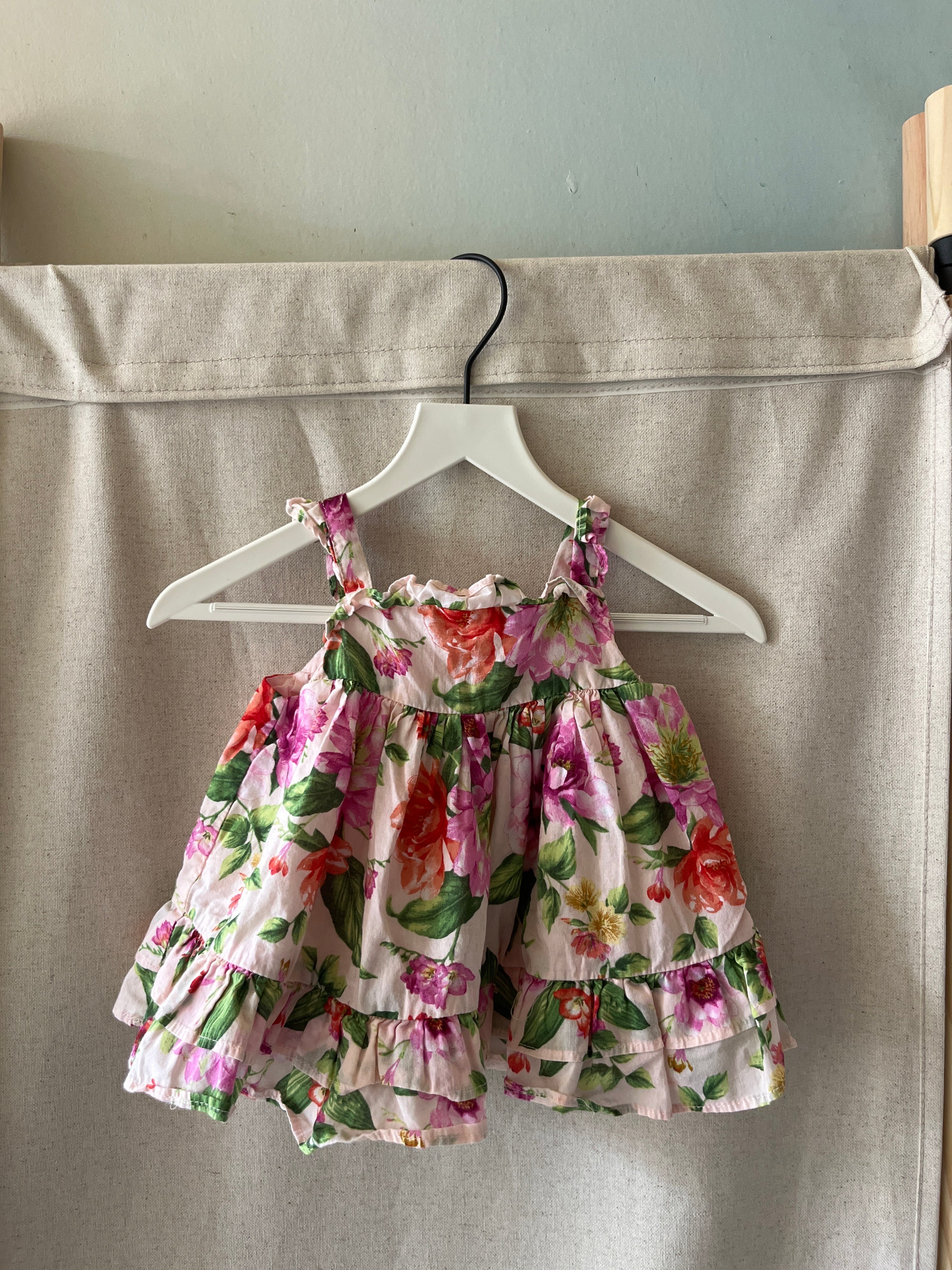 Janie and Jack Pink Orange Floral Dress / 6-12 months