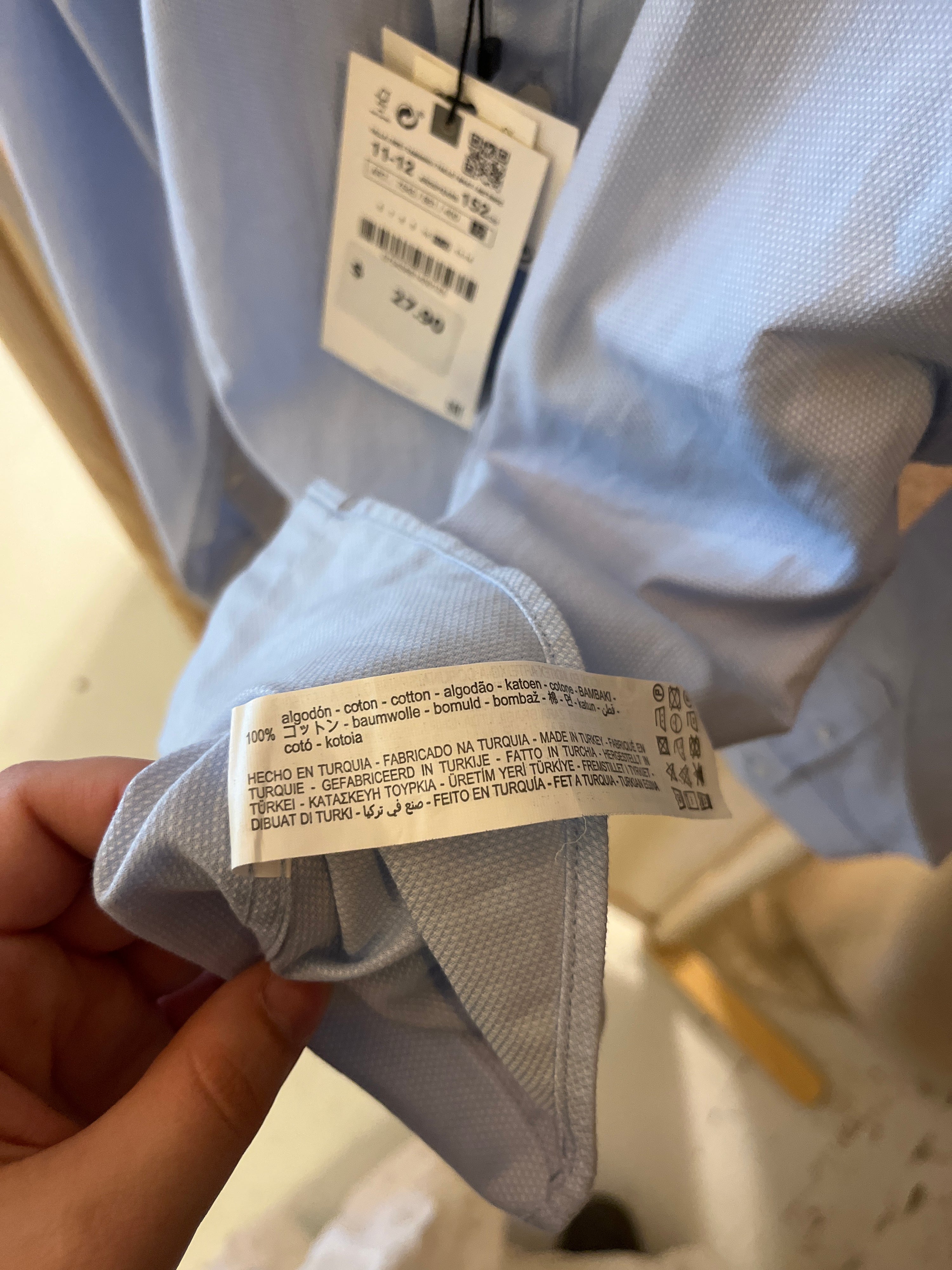 NWTs Zara Light Blue Slim Dress Shirt Shirt / 11-12