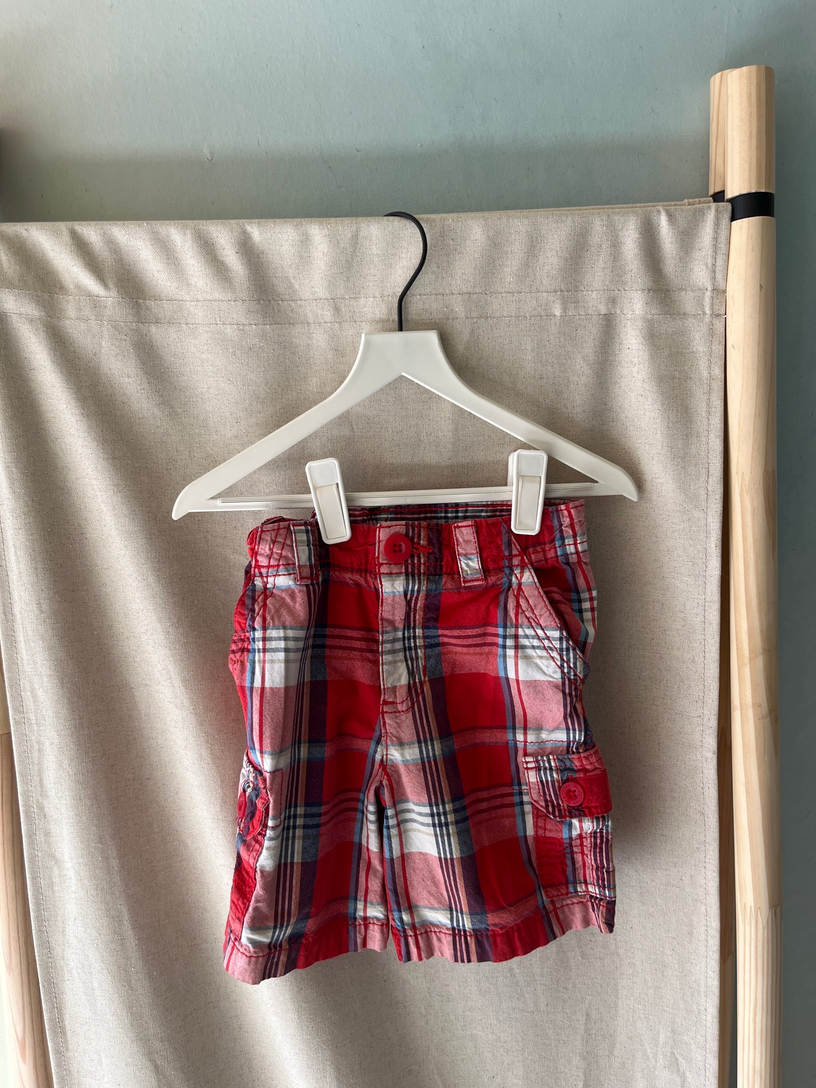health-tex Red Plaid Shorts / 3T