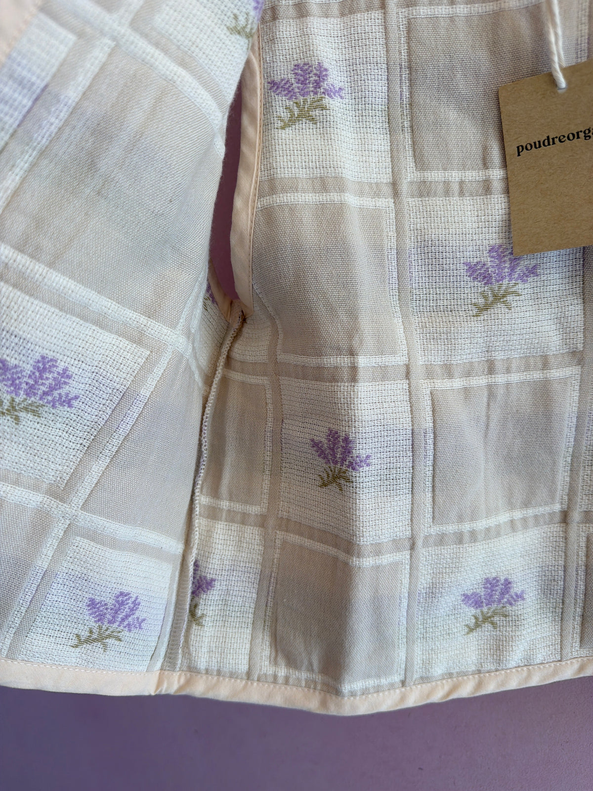 NWT Poudre Organic Cream Quilted Vest with Lavender Embroidery / 4