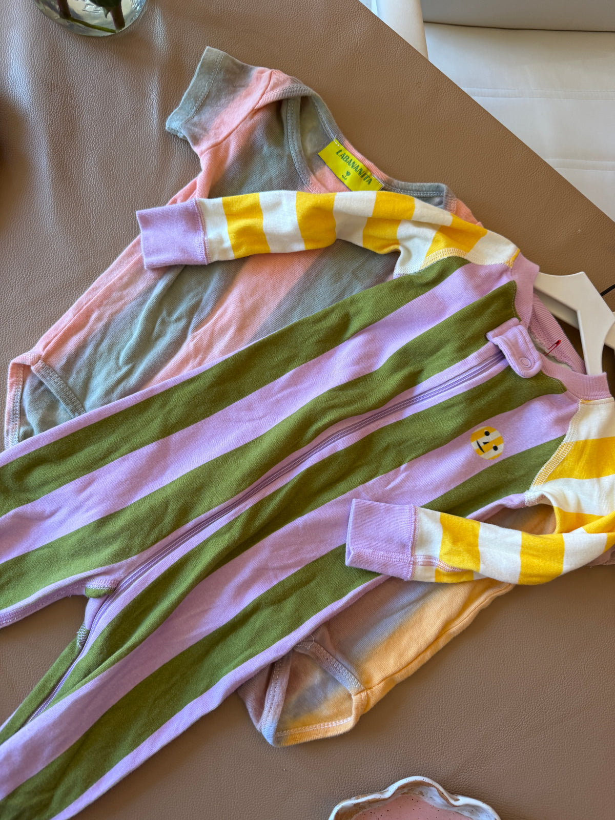 Dudson and Dudson Lavender Green and Yellow Stripe Pajamas