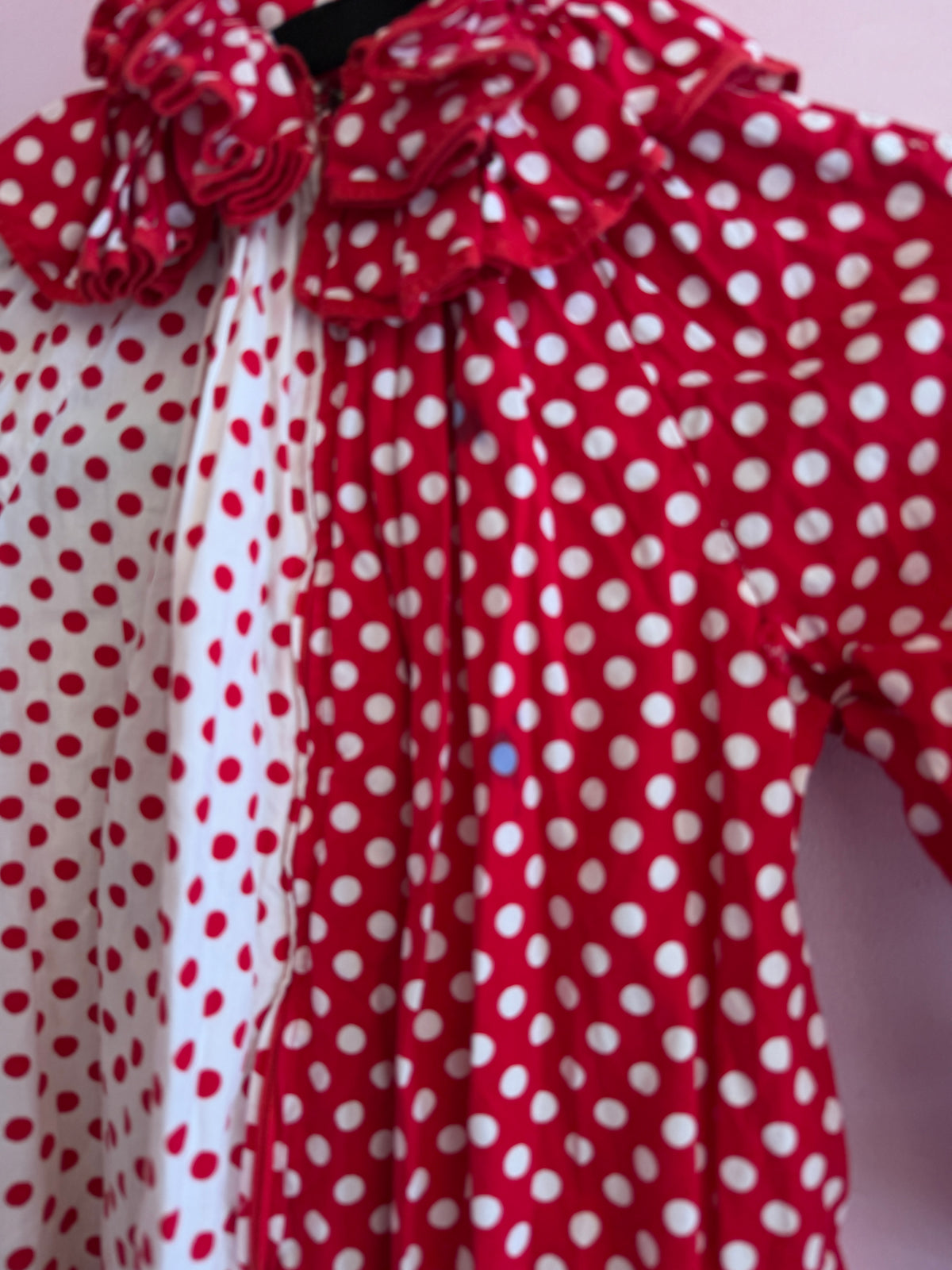Vintage handmade Red + white dot / rental only