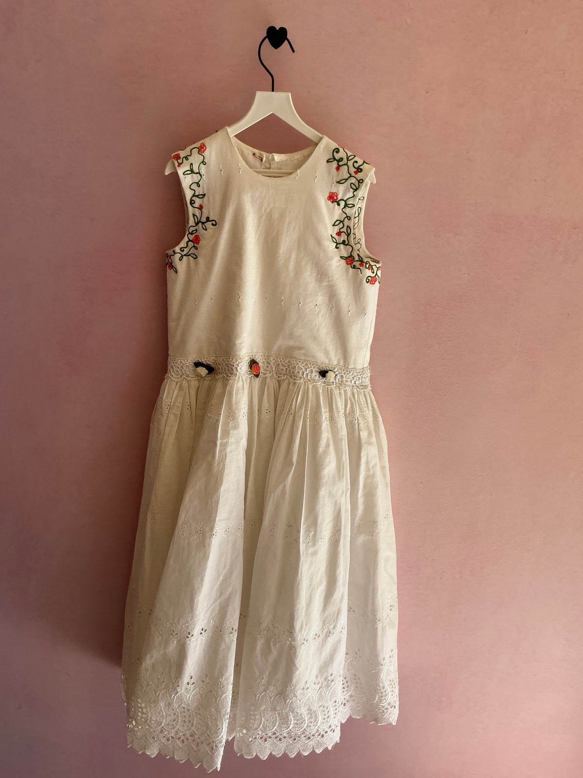 vintage Chain Stitch Rosette Dress / 8