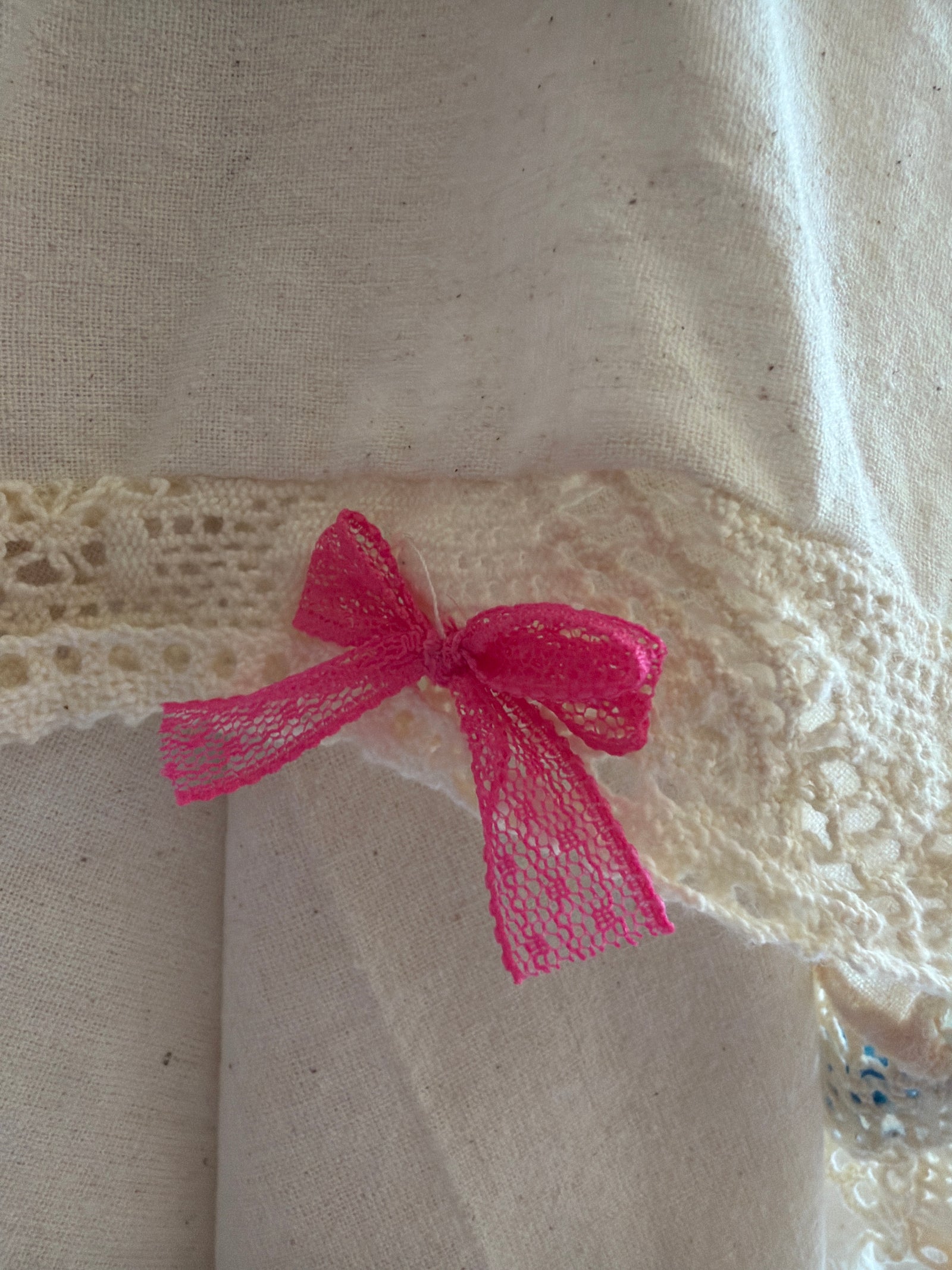 vintage homemade cotton linen dream pinafore / 4-6