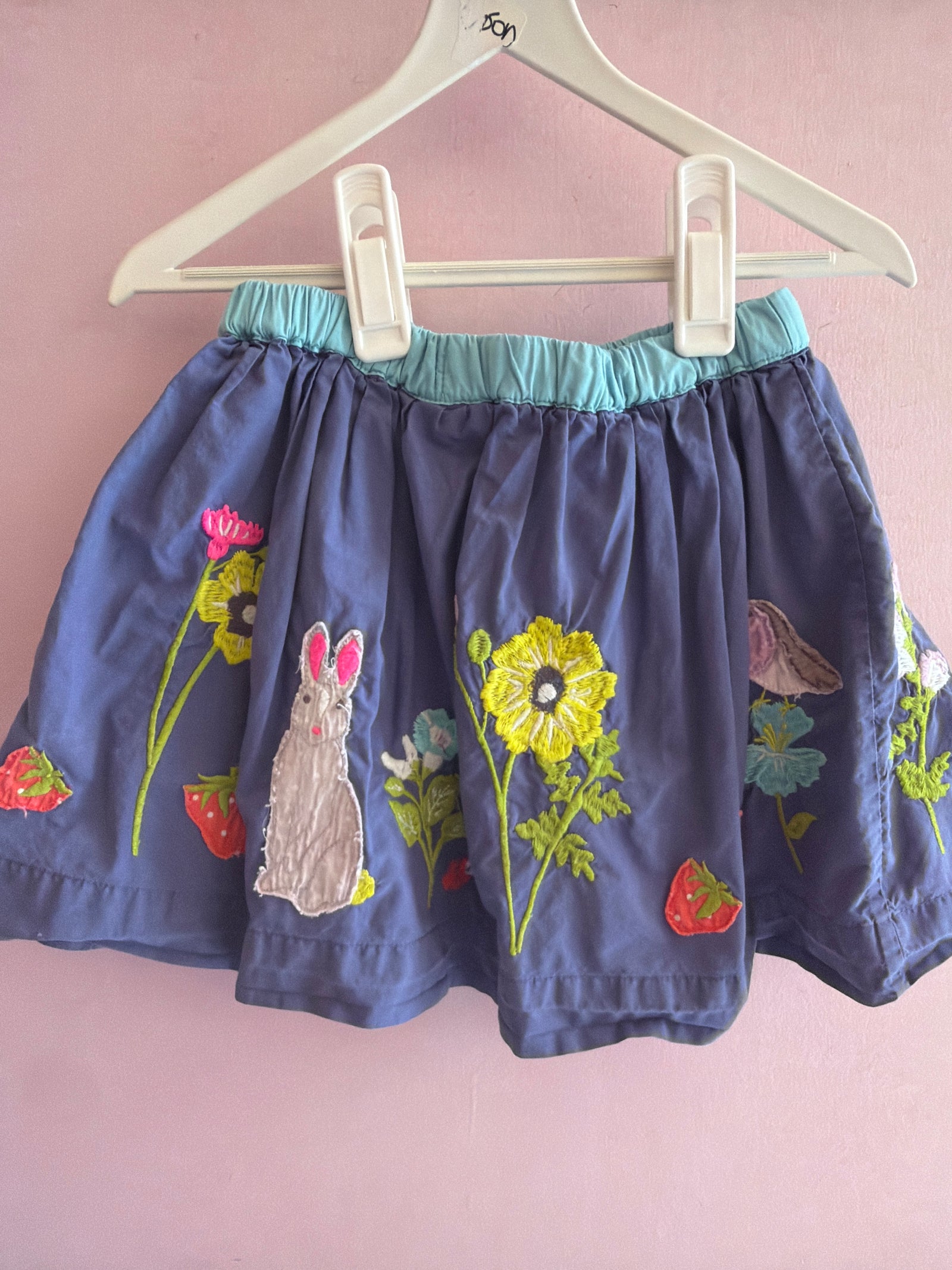 mini boden Bunny Embroidery Circle Skirt / 18-24 months
