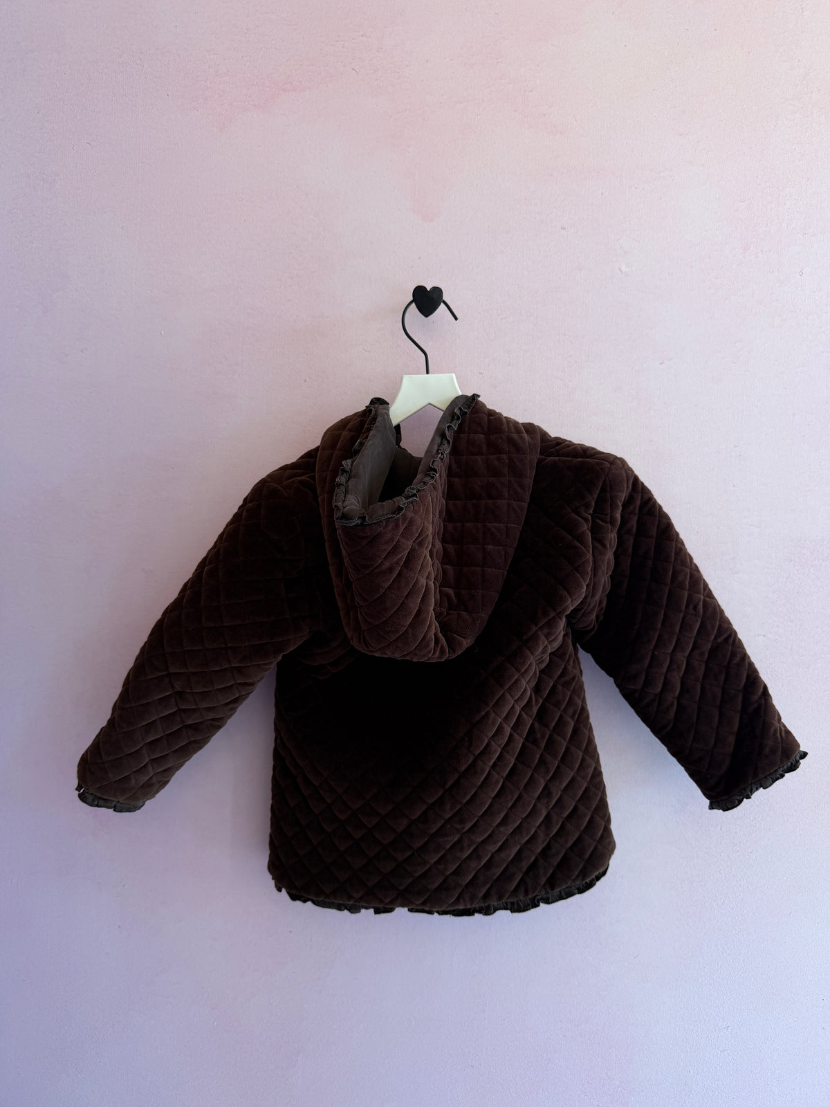 Baby CZ Brown Quilted Silk Lined Coat / 2T