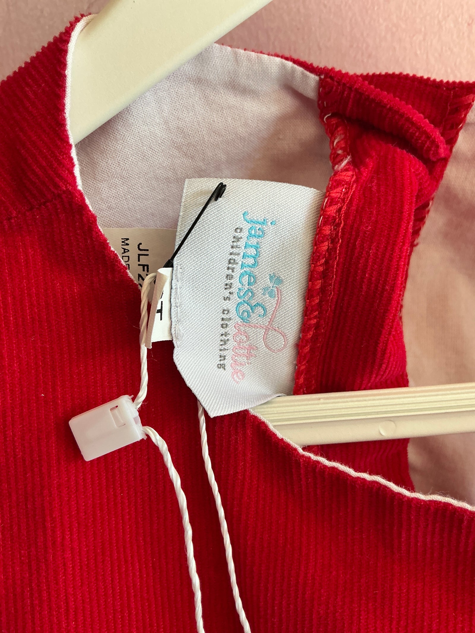 James & Lottie Red, scalloped arms Dress / 2T