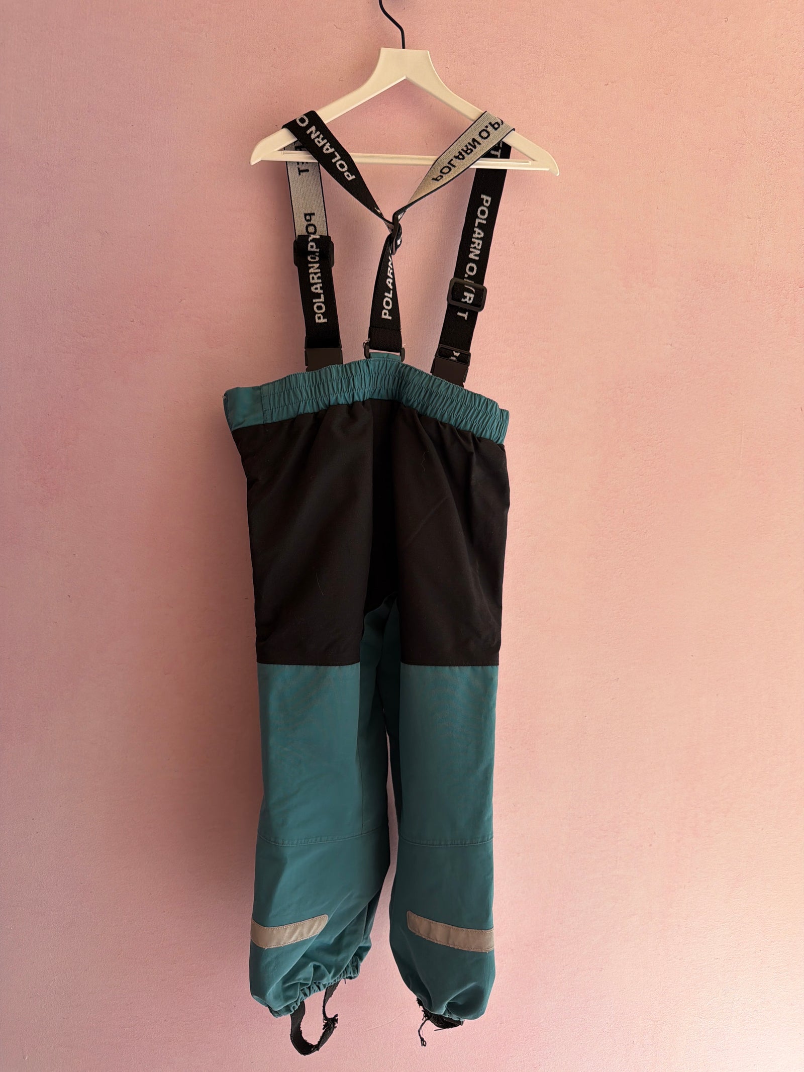 Polarn O. Pyret Teal Bib Rain Suit / 3-4 Years