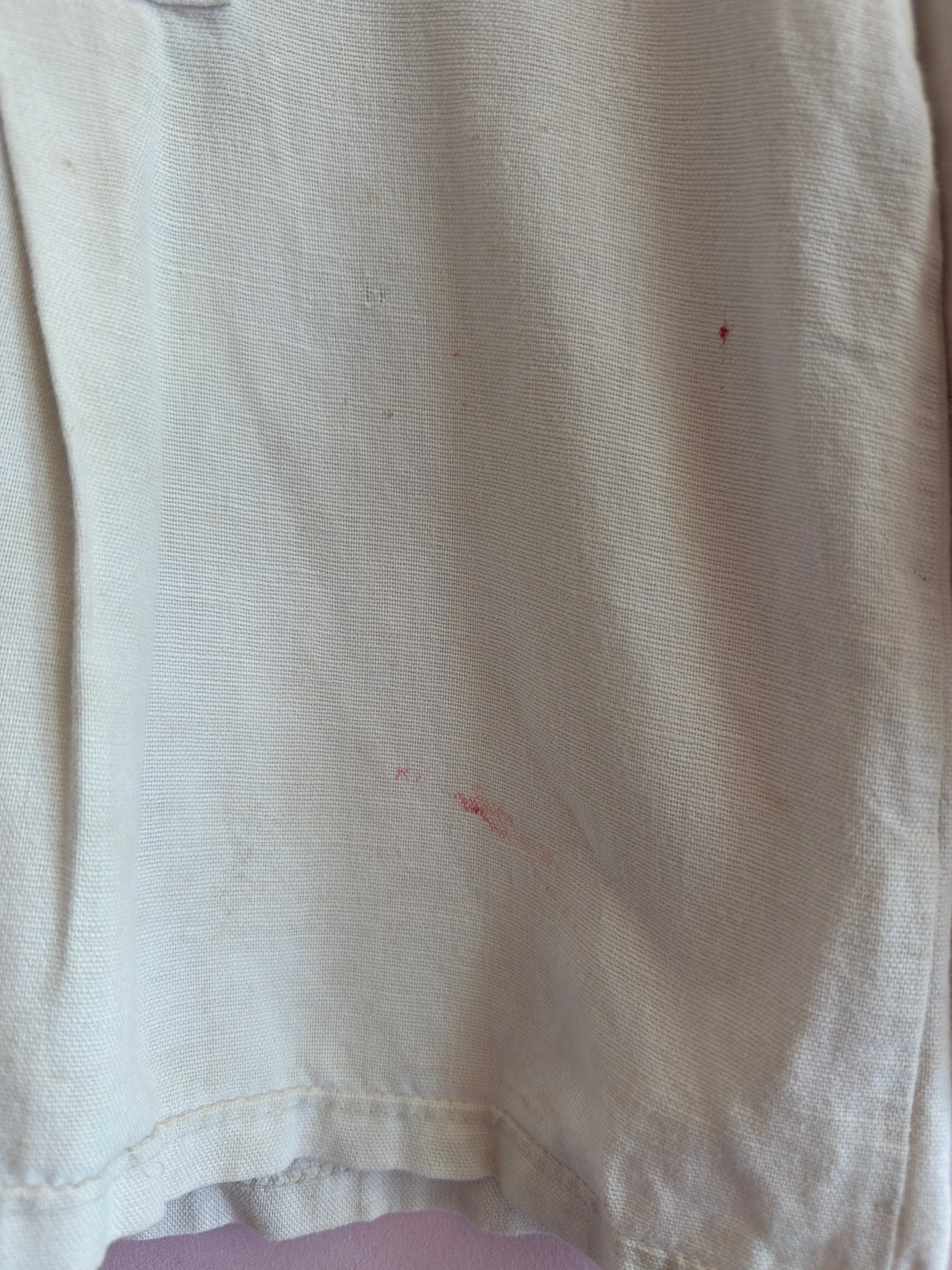 vintage German distressed Cream Trachten Shirt / 5 (perrrfect)
