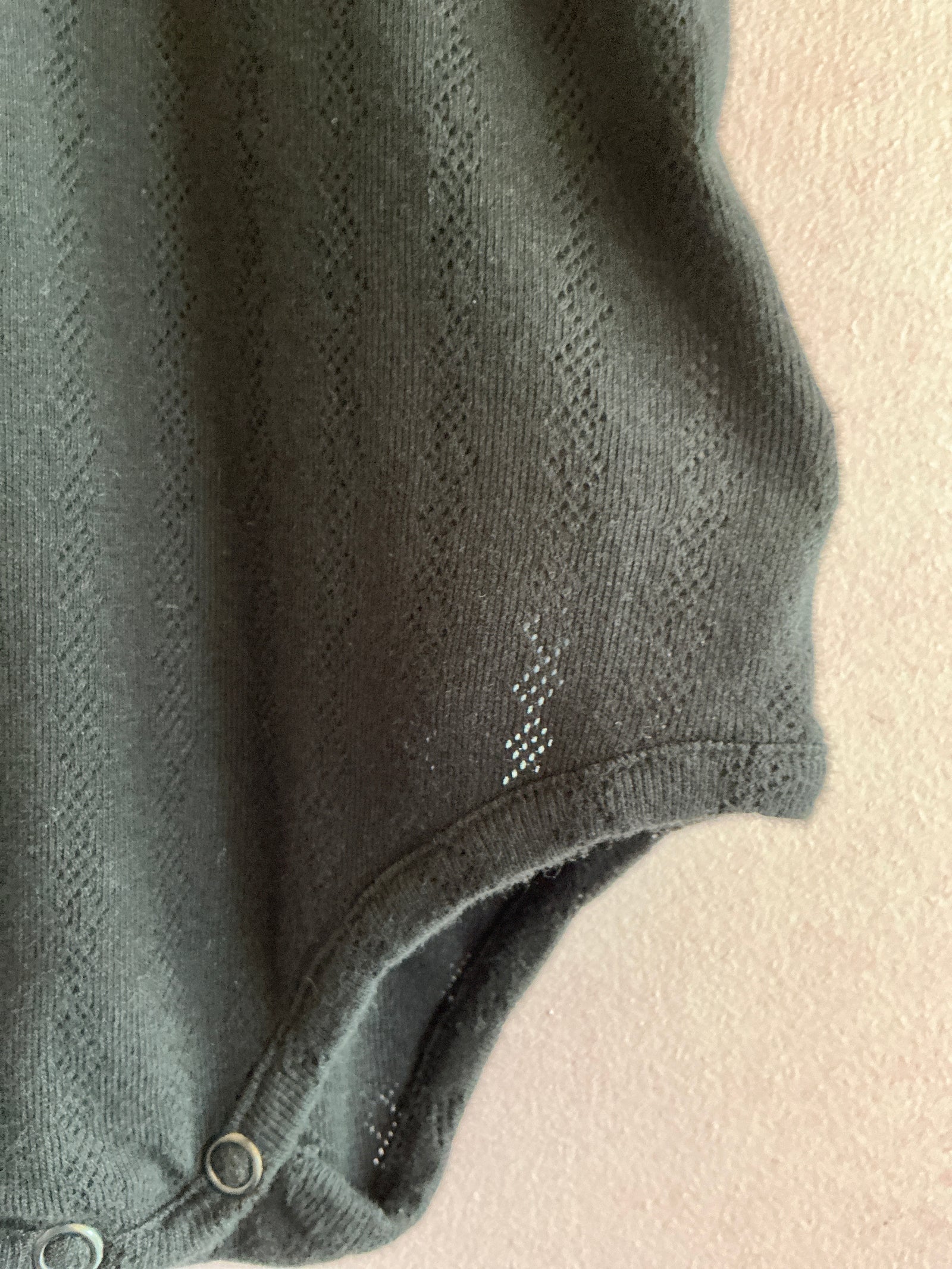 Wolf & Rita Black Pointelle Bodysuit / 18 months