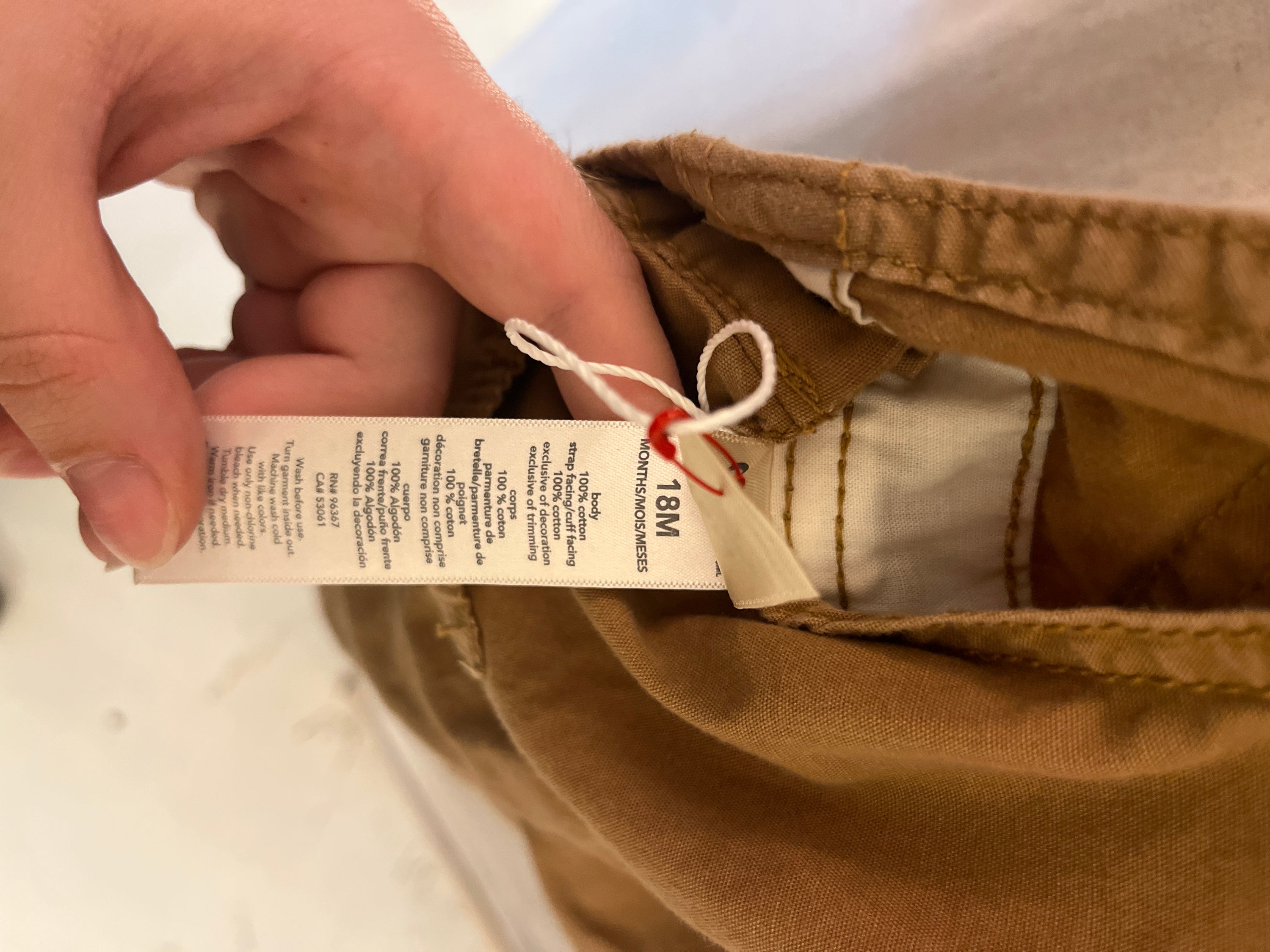 OshKosh Big Pocket Tan overalls / 18 months